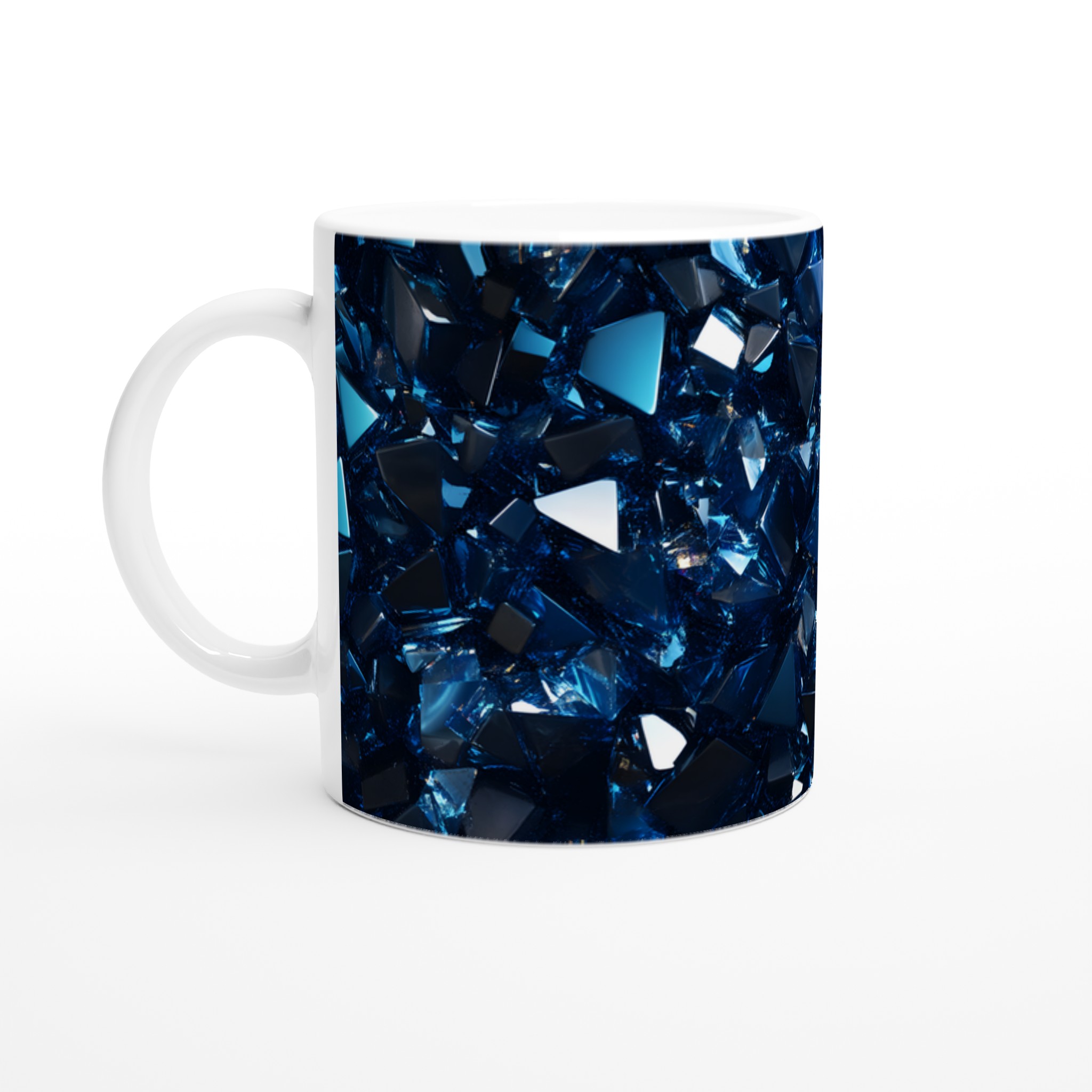 Glänsande Blå Diamantmönstrad 11oz Keramisk Mugg – En Juvel för Ditt Kaffe 1 59de94ff-9803-4d3f-b8b8-6eb02064533f