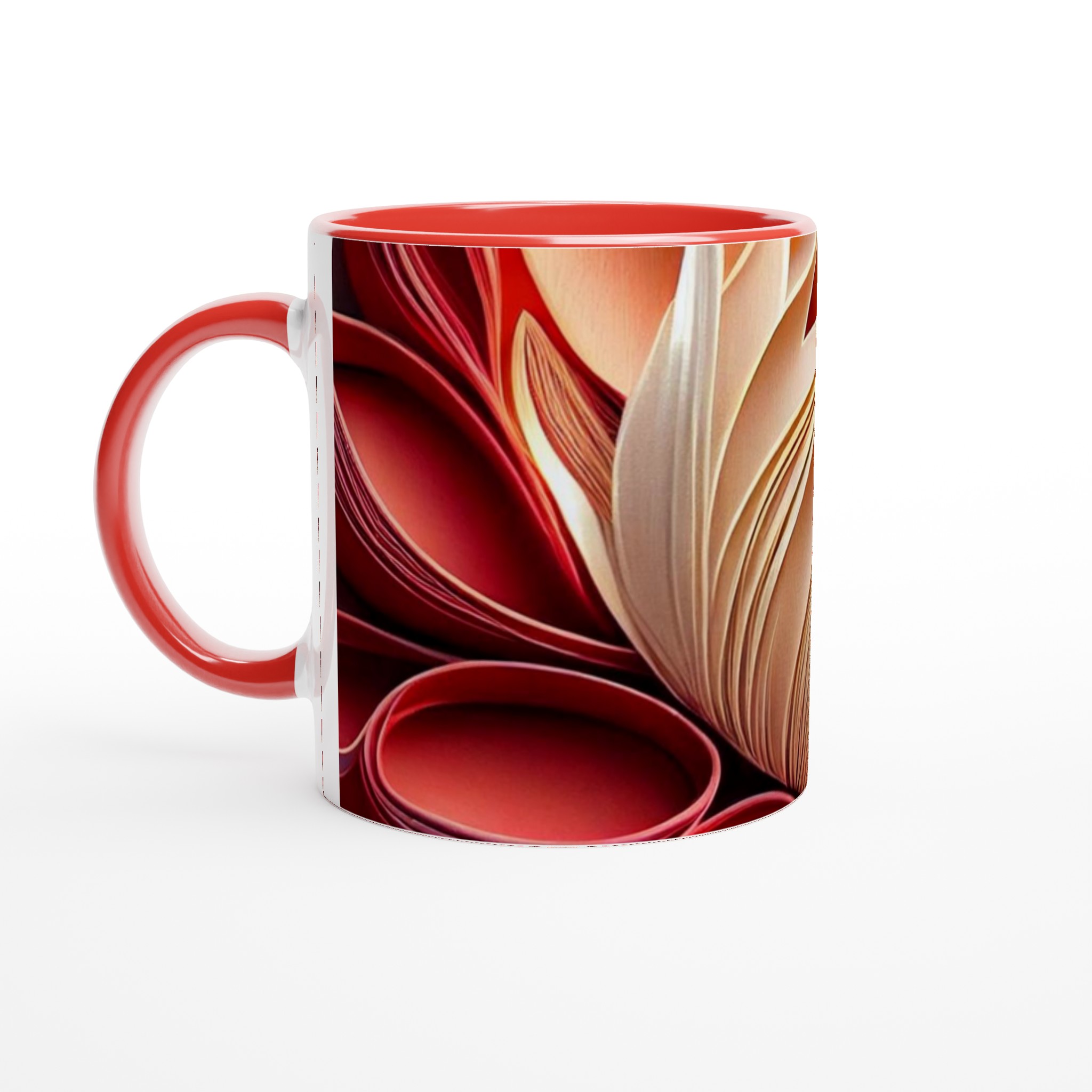 Vit 11oz Keramisk Mugg med Elegant Blommönster i Sju Vibranta Färger 6 59f92f30-cff9-4e88-8927-7de58296ed98