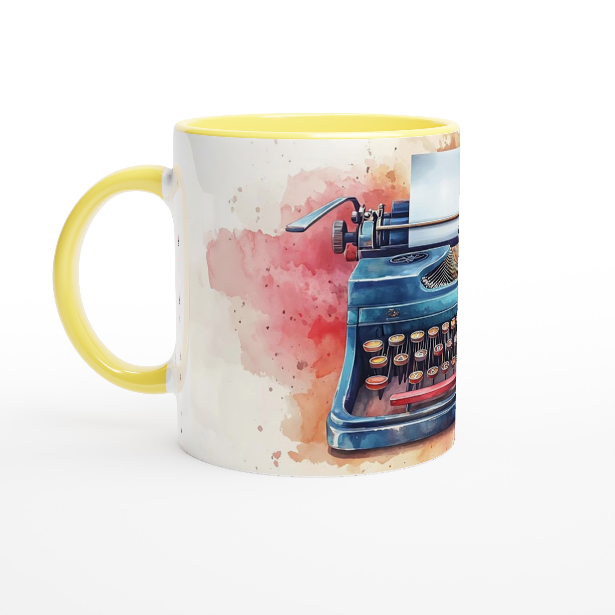 Retro Skrivmaskin Mugg – Konstnärlig Akvarelldesign i Flera Färger 3 5a1744d1-c6e0-40c8-974e-a37c61195555