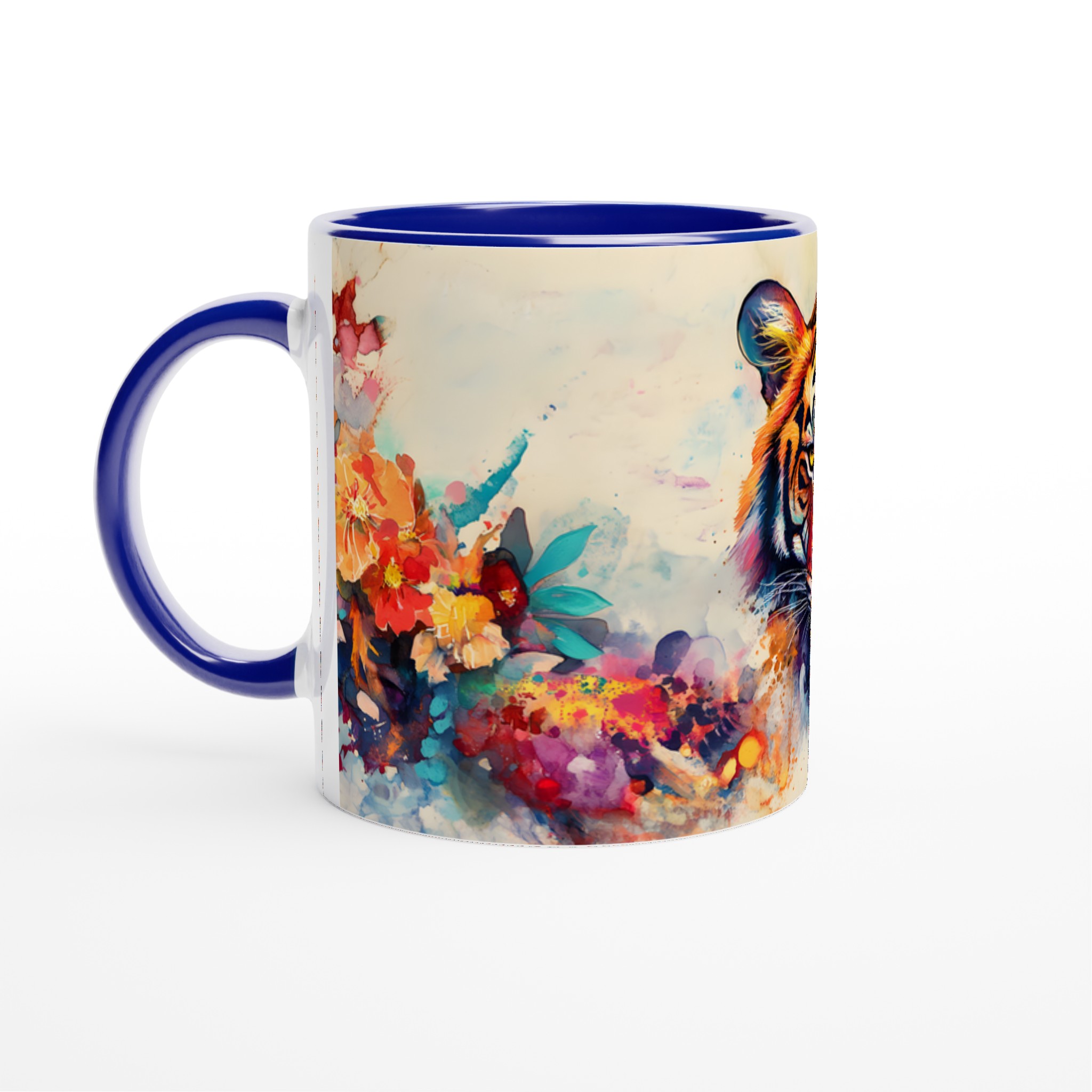 Mångfärgad Akvarell Tiger Keramikmugg - 11oz Konstnärlig Kaffemugg i Ditt Val av Färg 2 5a2259a5-41ed-4dd5-91c0-5213440c9400