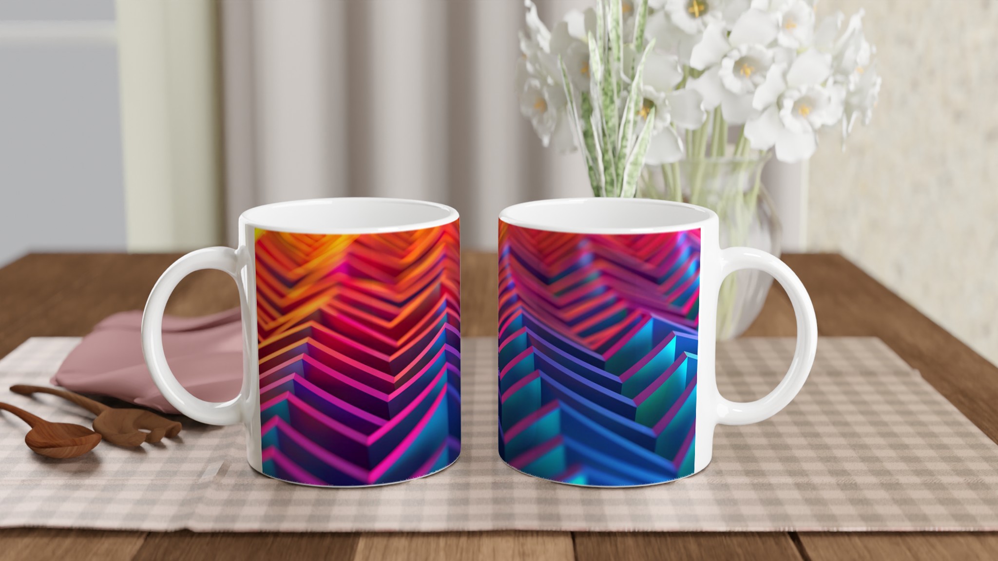 Neon Våg Keramisk Mugg – 11oz Kaffemugg i Ditt Val av Färg 10 5a28af36-7a81-463c-8a0d-6d58a00564f5