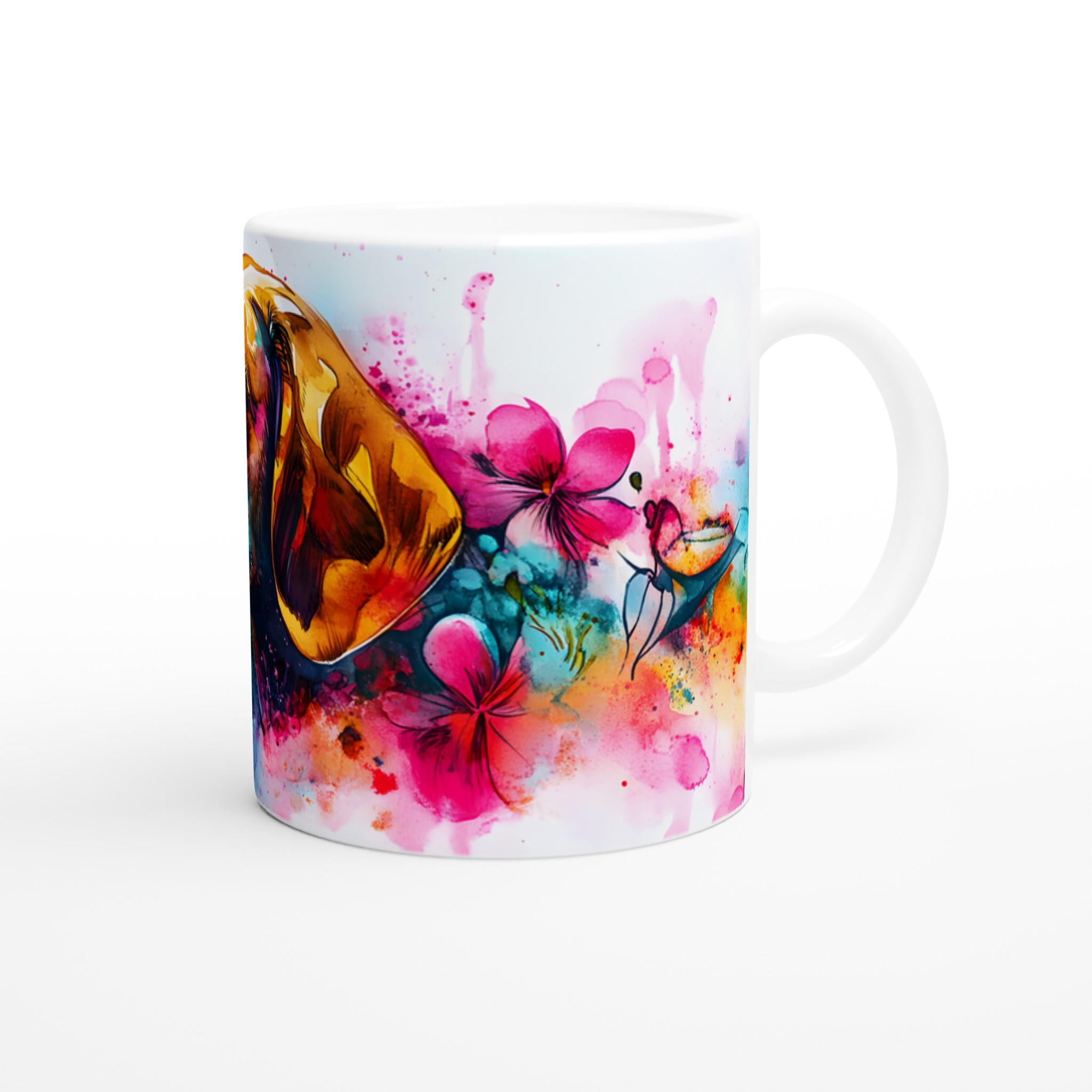 Konstnärlig Akvarellhundsmugg – 11oz Keramikmugg i Levande Färger 9 5a445008-baf3-4d4a-be97-0734405b4ee9