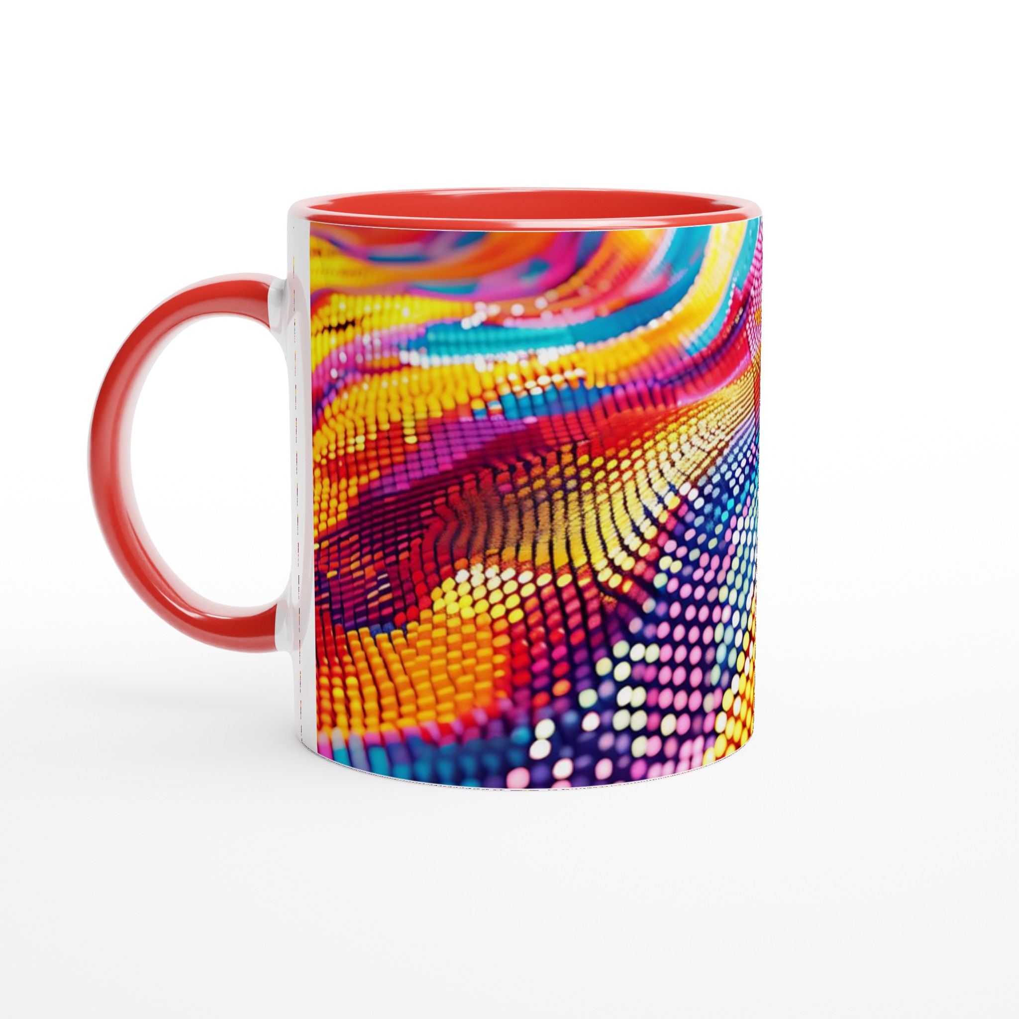 Vit 11oz keramisk mugg med färgstark abstrakt design i sju levande nyanser 6 5a4453b7-9427-448e-82ec-f2bfaa3109ad
