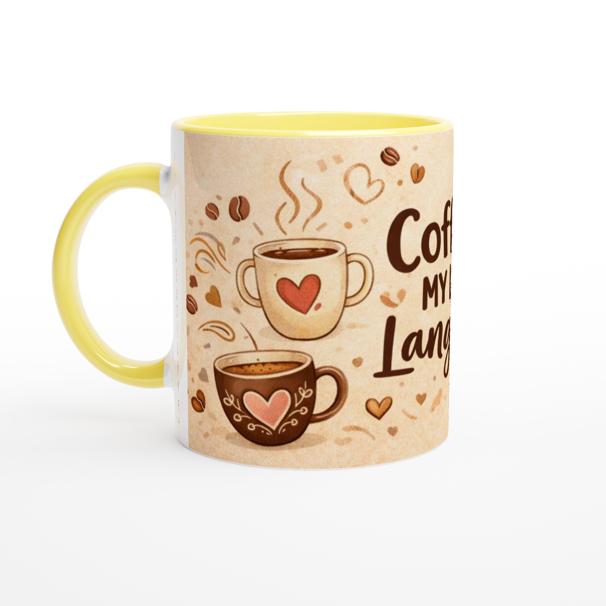 Vit 11oz keramisk mugg med kärleksfullt kaffemotiv – välj bland 7 charmiga färger 3 5a634d7d-5c21-4d25-8ad7-abe85cc7d6ad