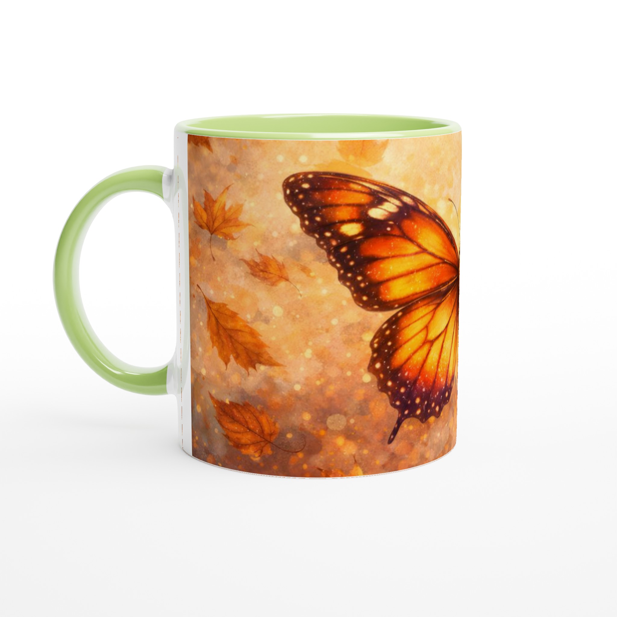 Vit 11oz Keramisk Mugg med Glödande Fjärilsdesign i Fem Vackra Färger 7 5a800a8f-6ed6-4dfe-8d25-21f228b22f66