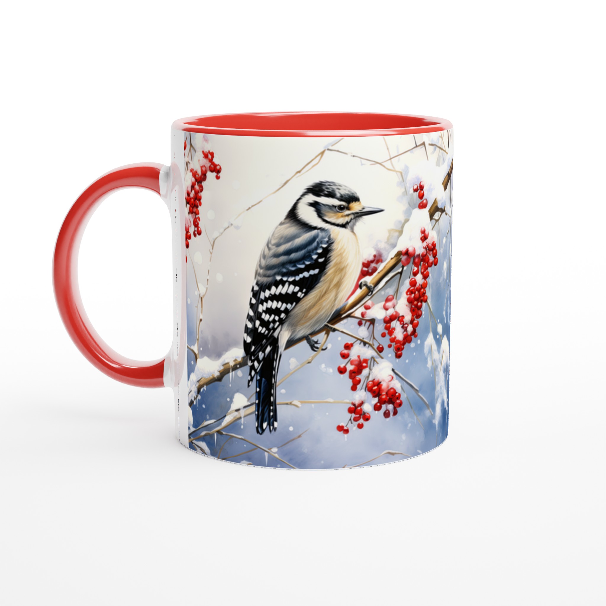 Vit 11oz keramisk mugg med vinterfågelmotiv – välj bland sju livfulla keramikkulörer 5 5a8c728b-e59e-4730-a6ee-821d55bf2d40