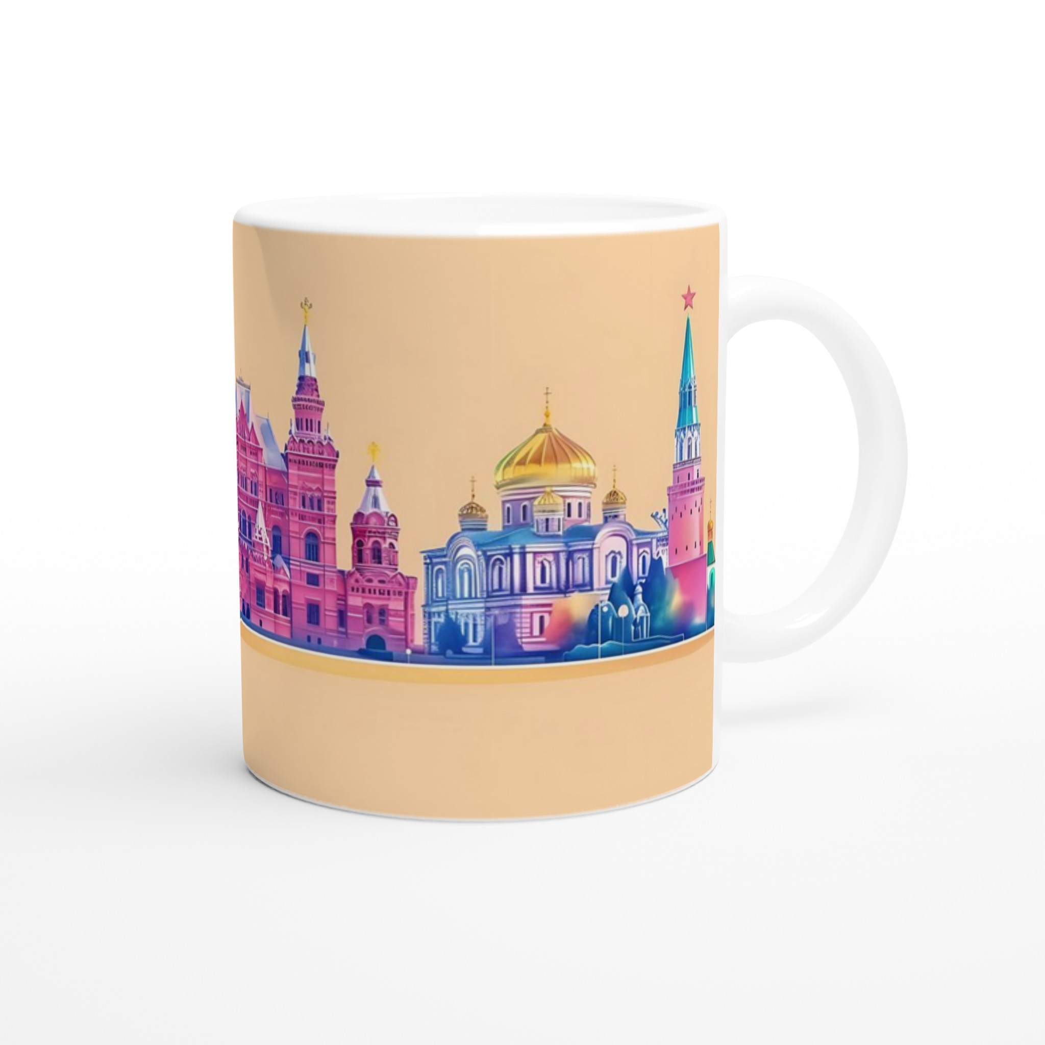 Färgglad Stadsbild Mugg – Arkitektur i Pastellnyanser – Välj bland 7 Färgstarka Alternativ 9 5a9cb7c8-5184-4c43-8dd5-894717651a89