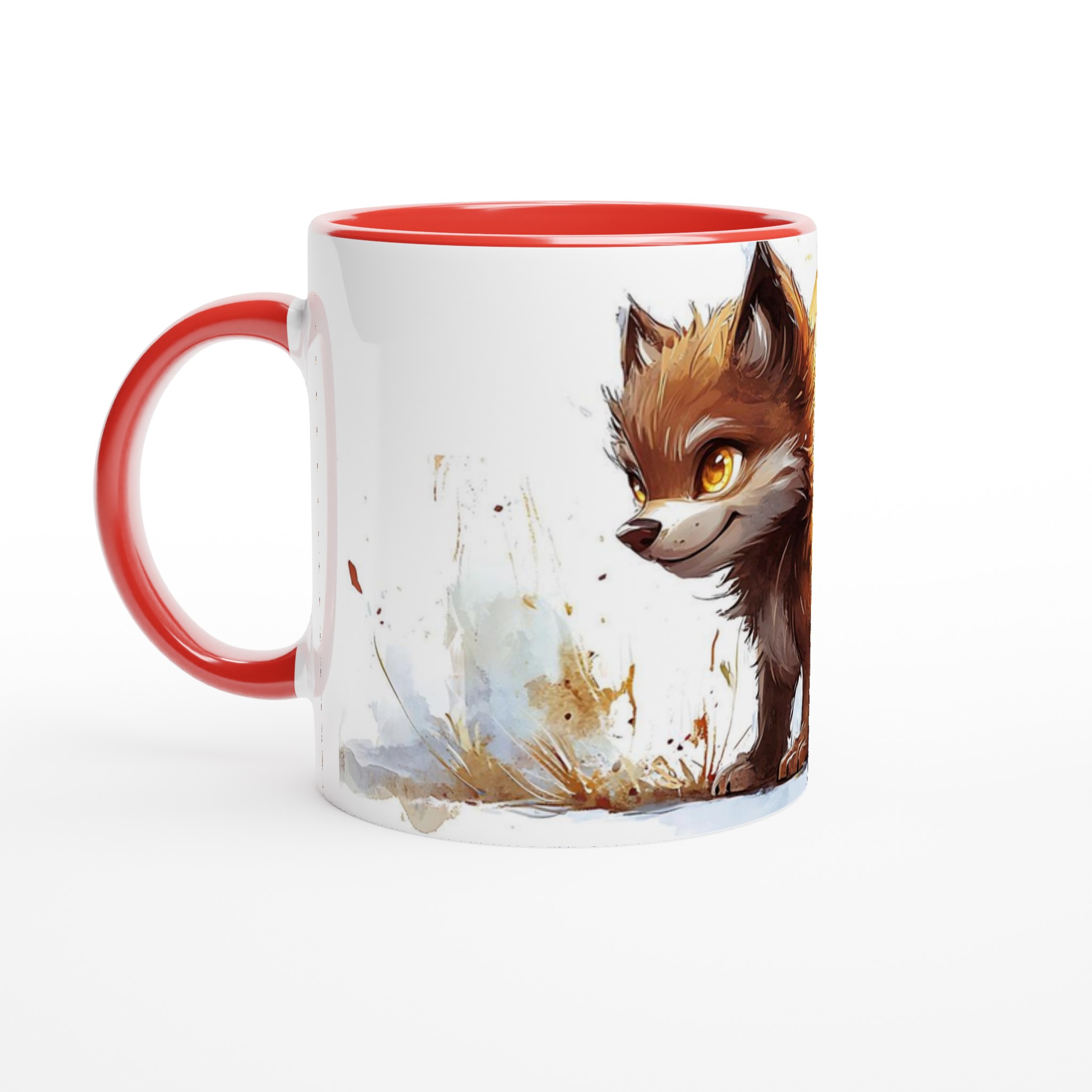 Söt Räv Akvarell Mugg - 11oz Keramisk Kaffemugg i Din Favoritfärg 5 5aa0115a-5d64-412c-a35c-2de461163dac