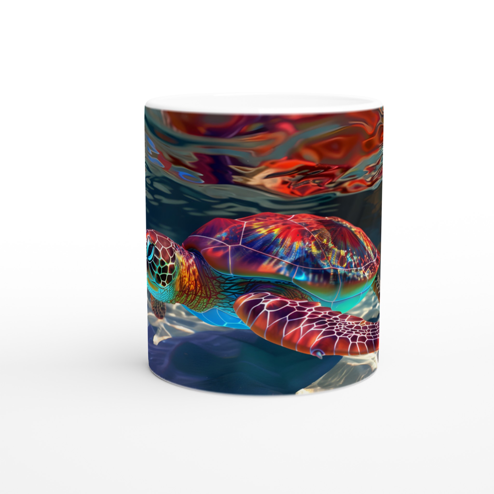 Neon Havssköldpadda 11oz Keramisk Mugg – Ett Konstverk i Färg till Din Kaffestund 8 5ab21087-df74-4e52-b5dd-28467b9da8db
