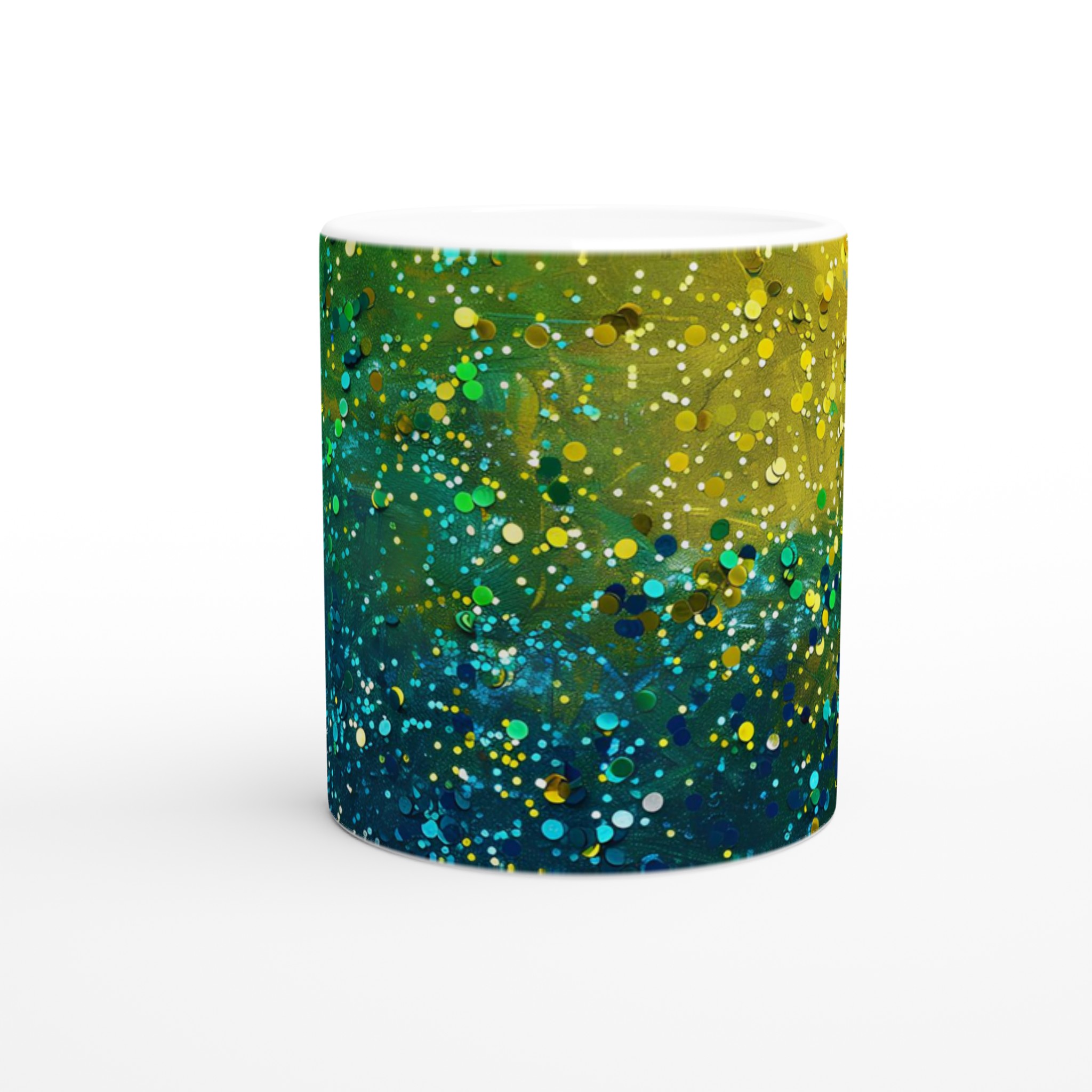 Vit 11oz keramisk mugg med glittrande festmotiv – välj bland sju färgstarka keramiknyanser 8 5ae5bfc0-2545-45ed-bdcf-877b31ca9fa6