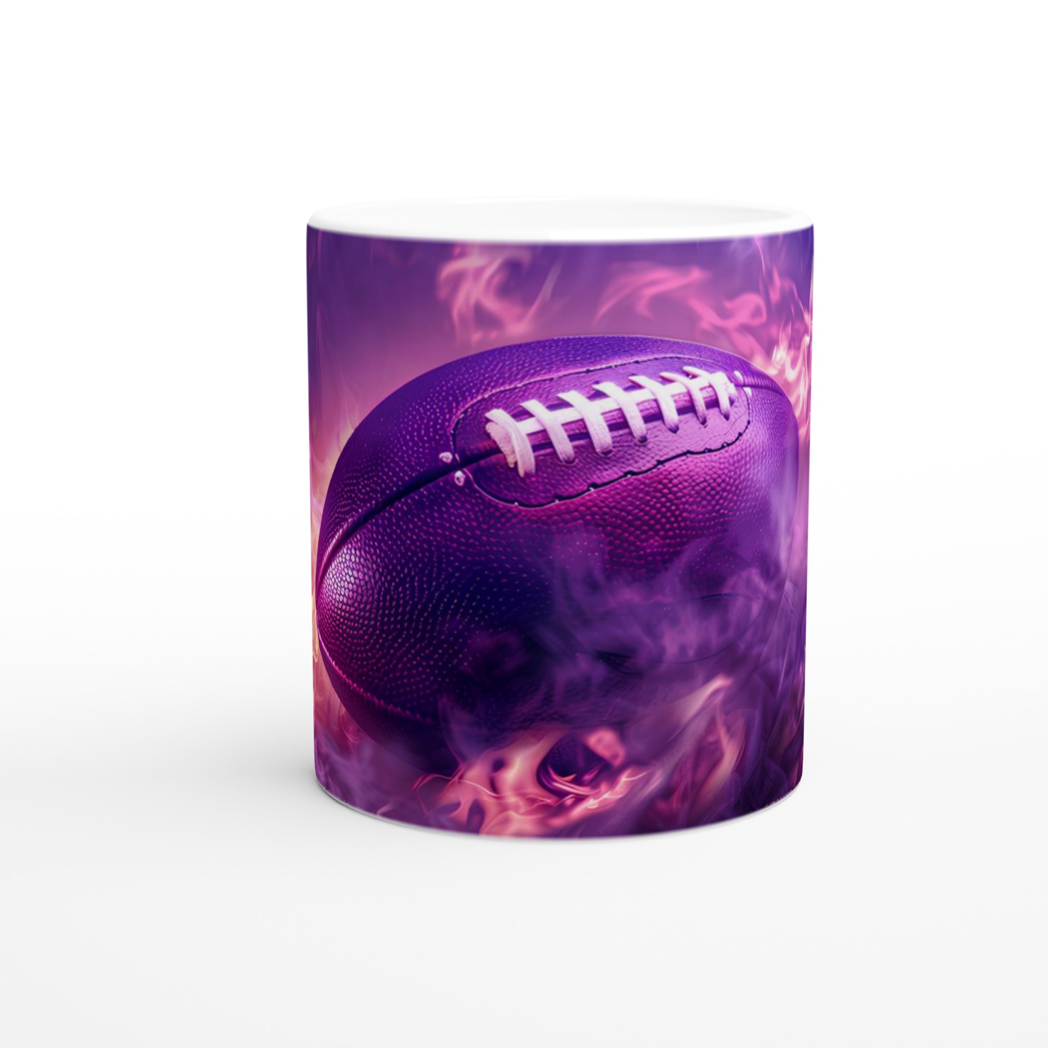 Neon Flame Football Mugg – 11 oz Keramisk Mugg för Sportfantasten i Levande Färger 8 5af79e5f-bb22-4977-9dce-e09581e5c083