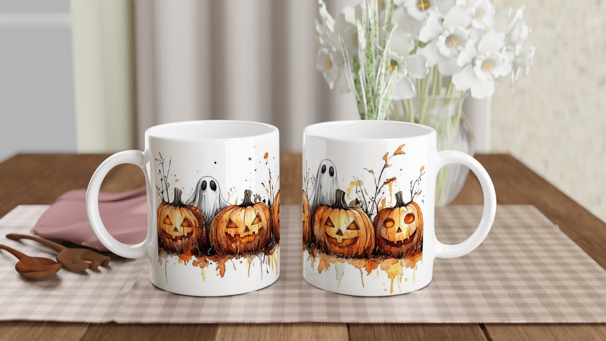 Bus eller Godis! Halloweenpumpa & Spöke - 11oz Keramisk Mugg 10 5b072650-c088-4664-80b9-857e213cd66c