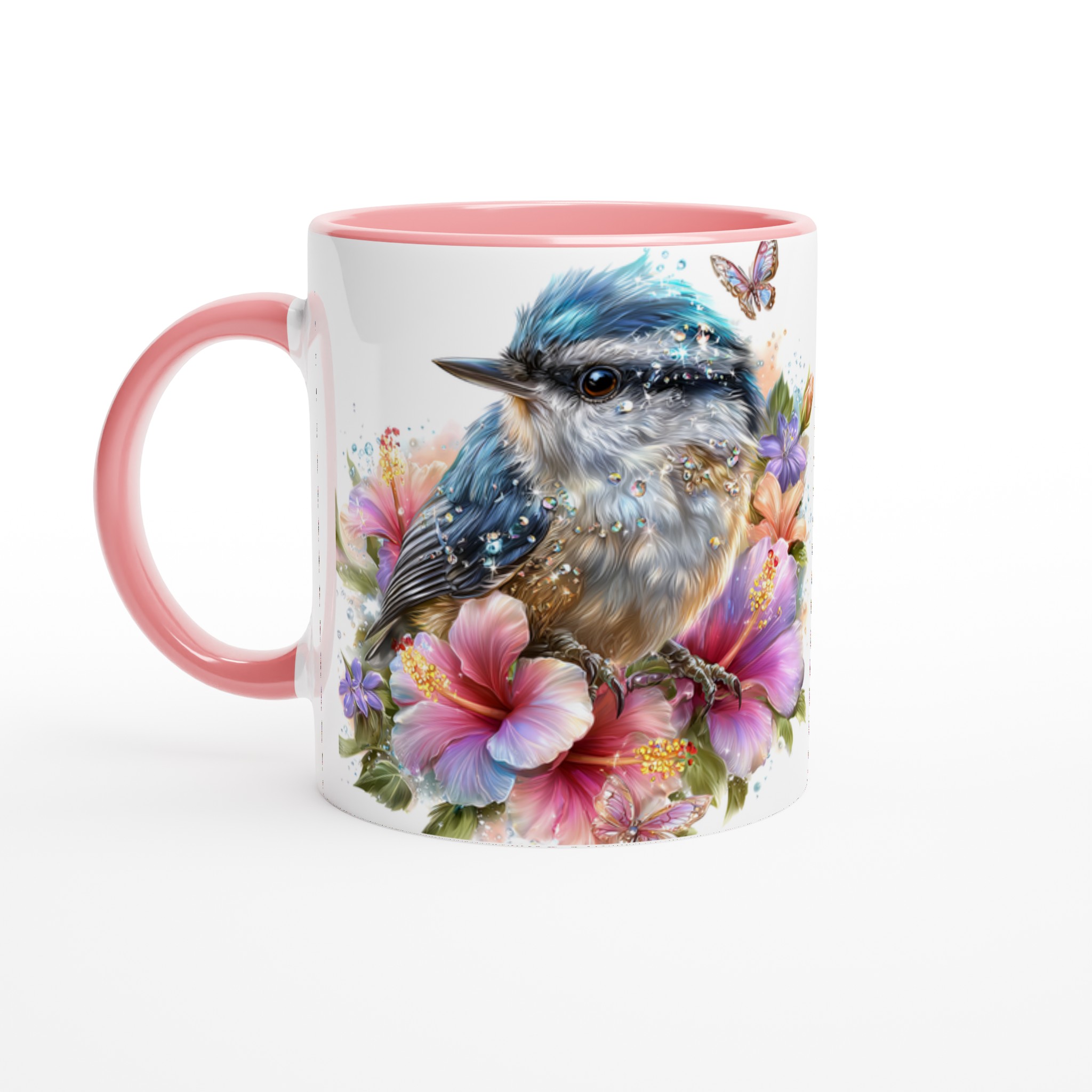 Vit 11oz keramisk mugg med magisk blåmes och blomsterkonst i ditt val av färg 6 5b8e7fb8-fc63-49cd-8980-764f4dfd8f10