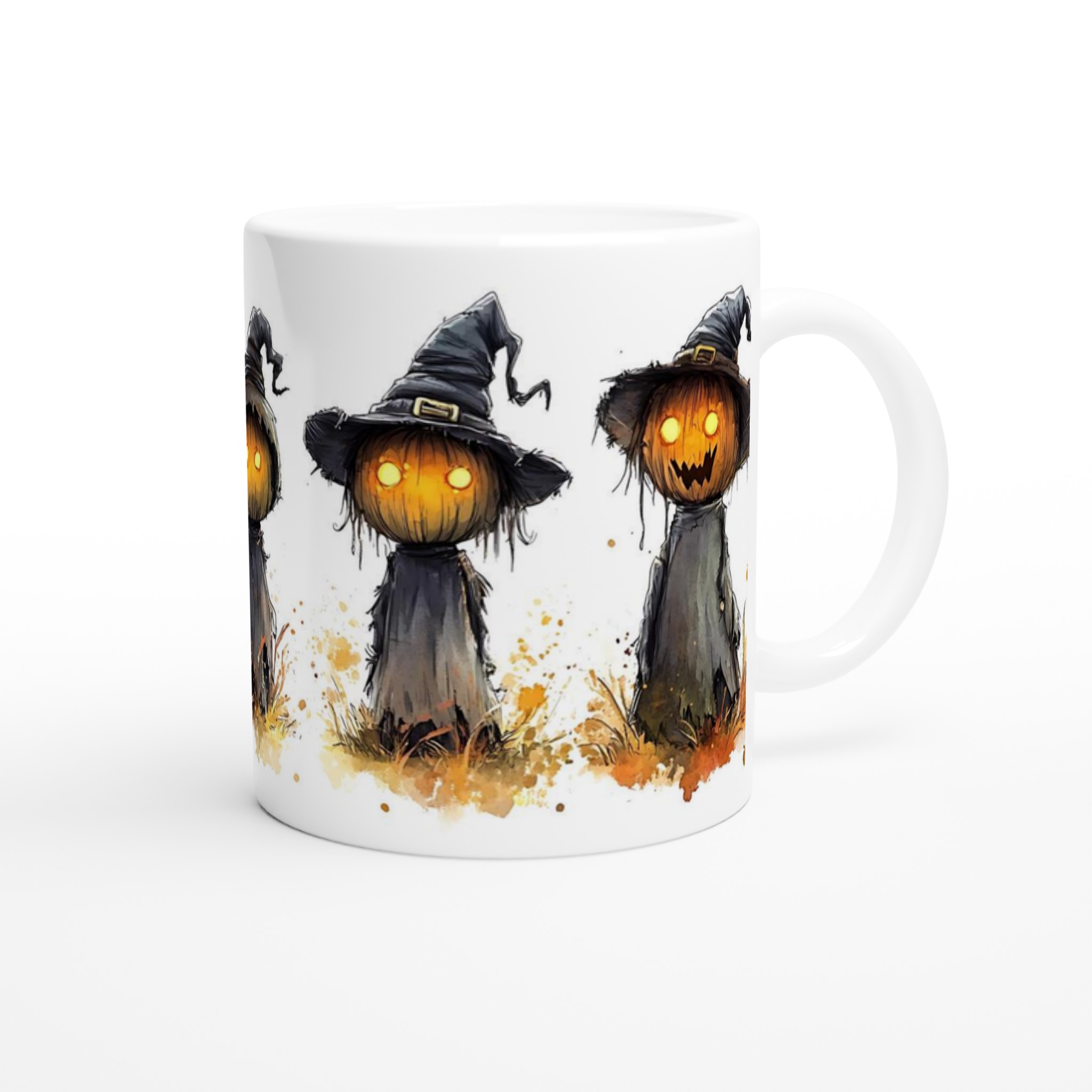 Mystiska Spökhistorier Mugg - Skräckinjagande Pumpor i Vattenfärg, 11oz Keramikmugg 9 5bc69184-2157-4174-b0b8-addaf805ef14