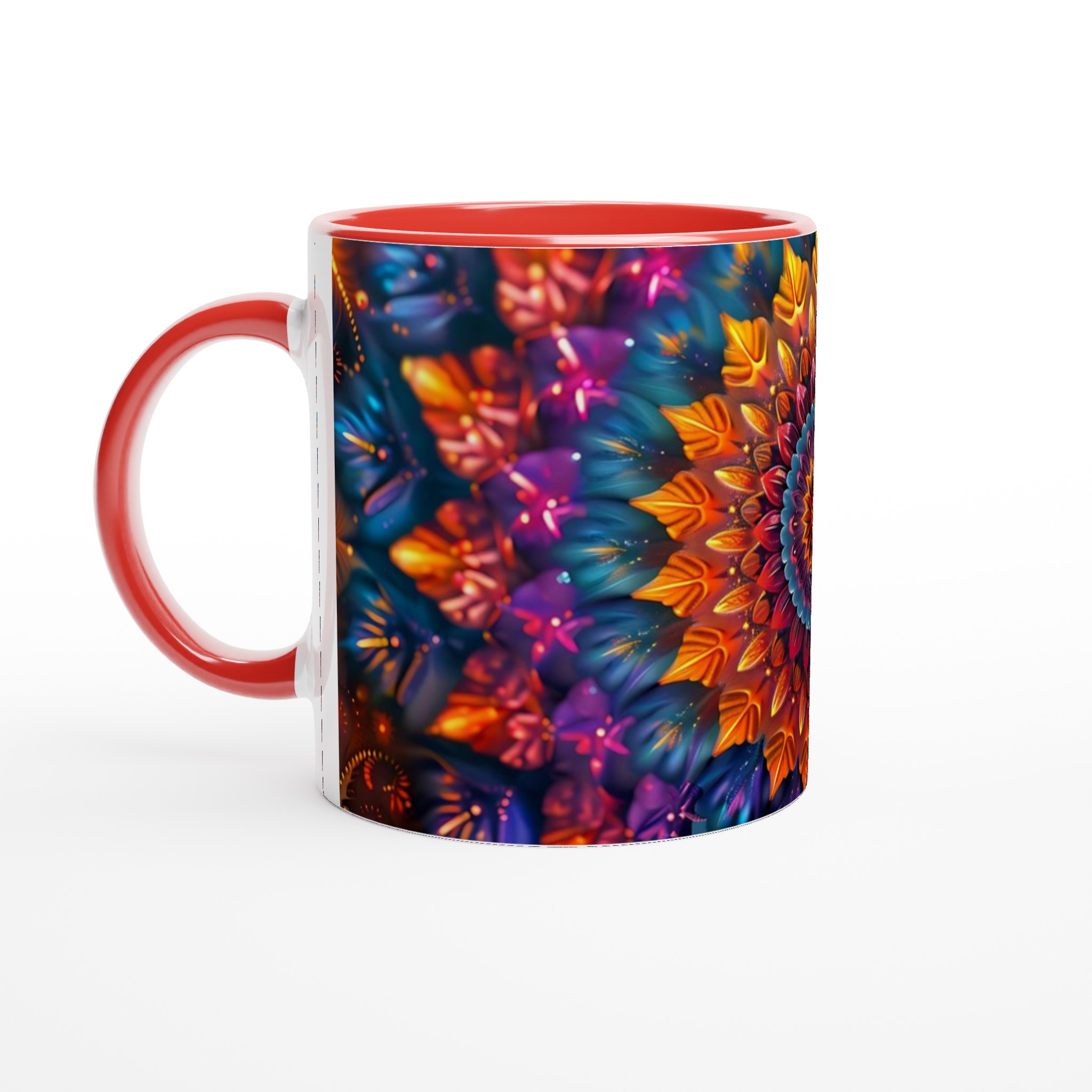 Mångfärgad Mandala Keramikmugg - 11oz Konstnärlig Kaffekopp i ditt val av sju livfulla färger 5 5c0d9df8-a7b2-414f-b416-d4cf0077dfdc