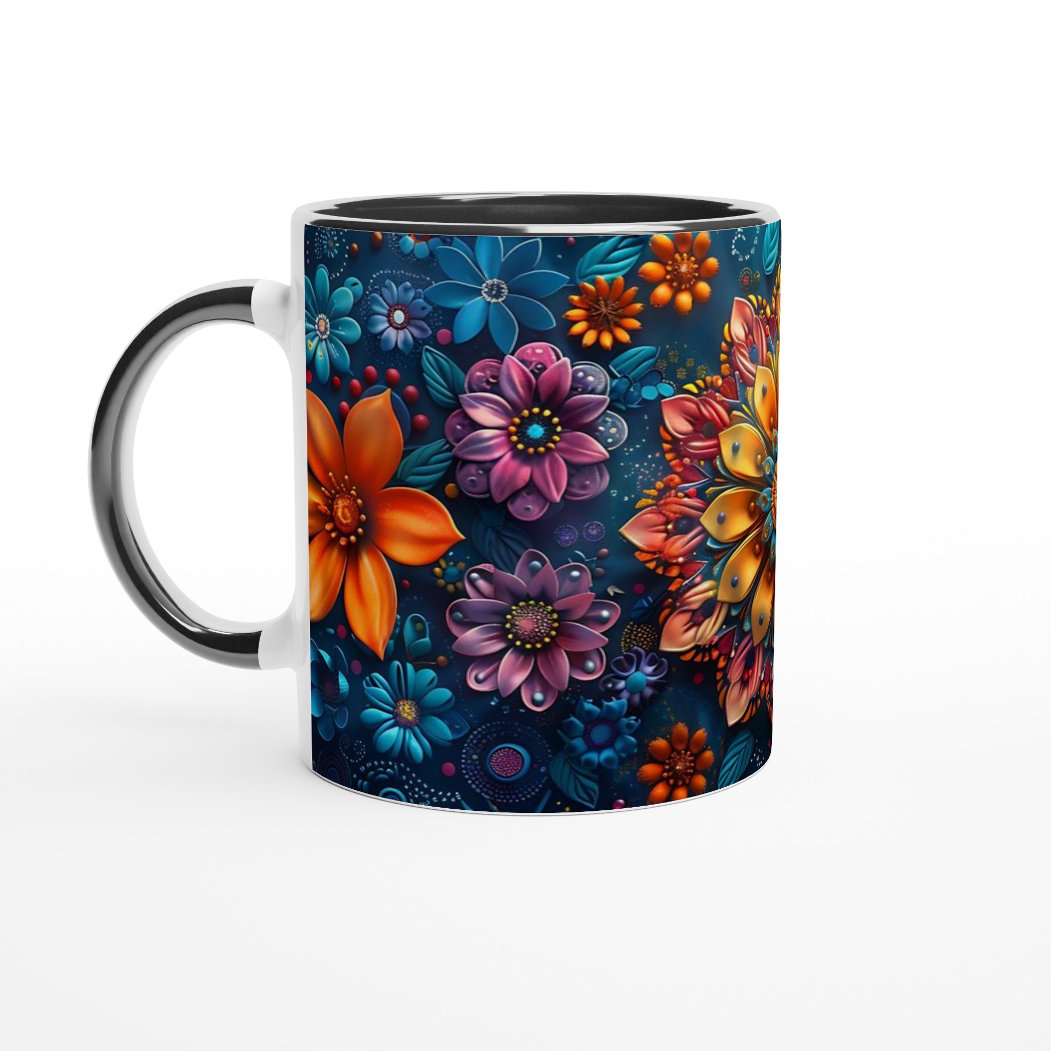 Mångfärgad blommig Mandala 11oz Keramisk Mugg – Konstnärlig Design i Flera Färger 4 5c1bdc3d-fc11-41a4-b2ac-5af7c03f7fbe