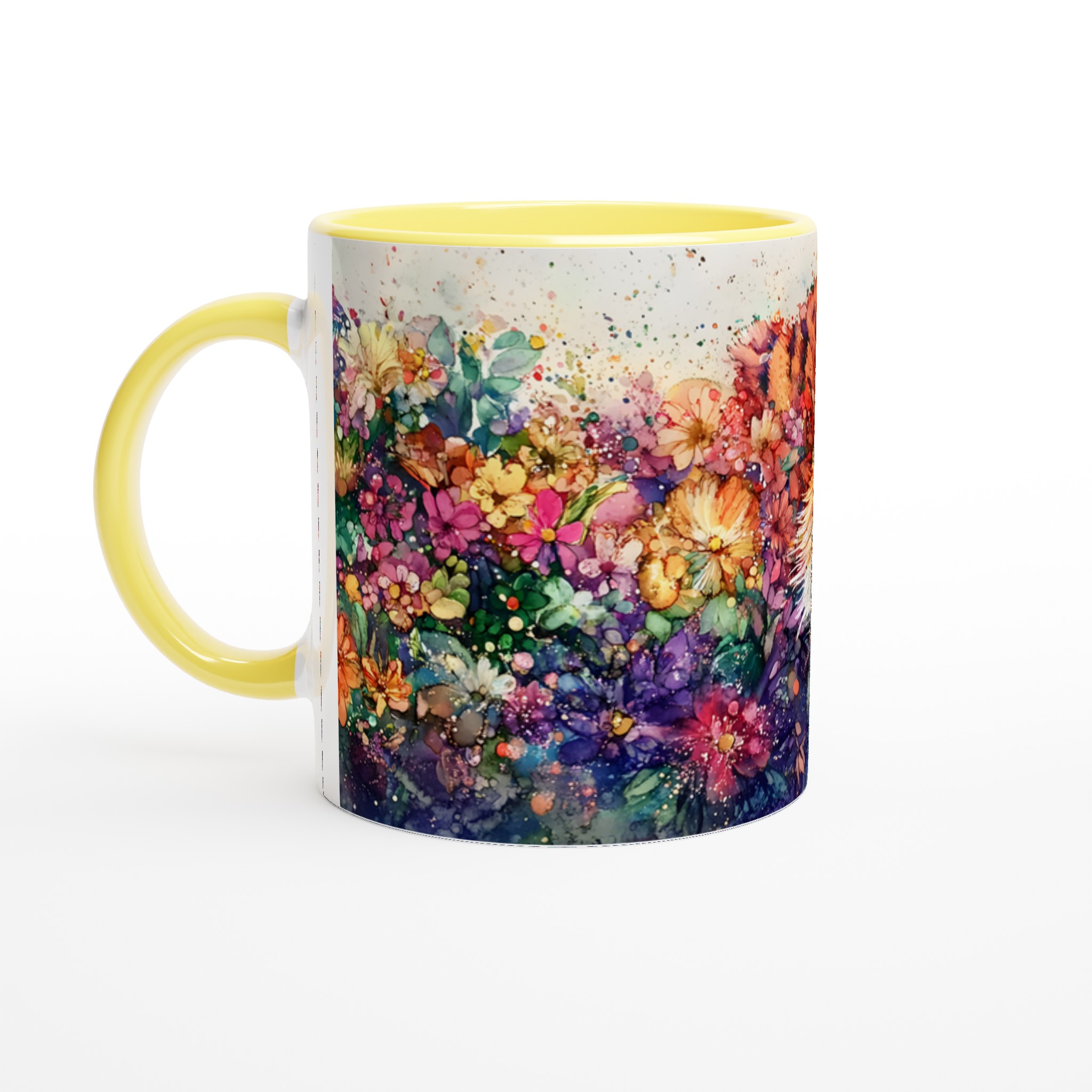 Konstfull Tigermugg: Levande Akvarell & Blommor – Välj din Färg! 3 5c1ea5d9-2593-4ced-8e3c-0c07ba38ef1a