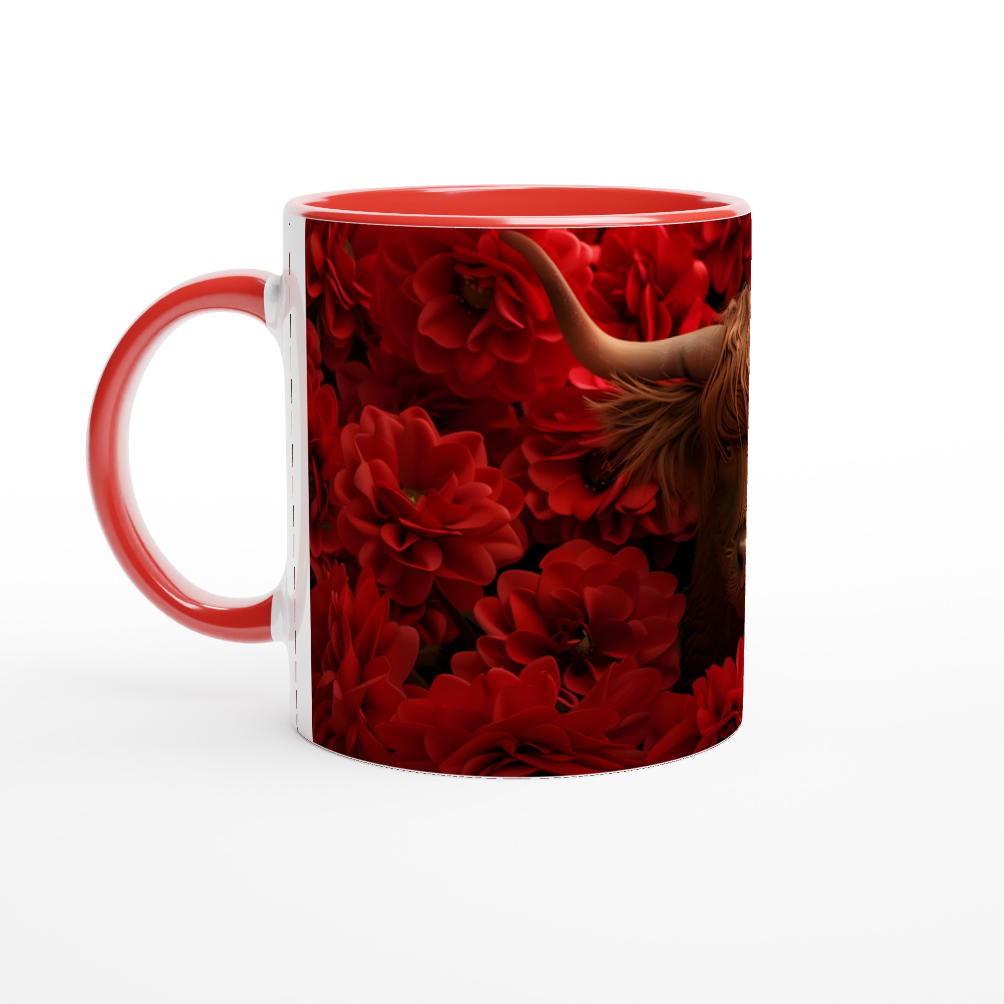 Red Blossom Highland Bull Keramikmugg – Rustik Charm i 7 Färger 5 5c2444da-ad08-4dc6-9723-4e3985cd4c3b