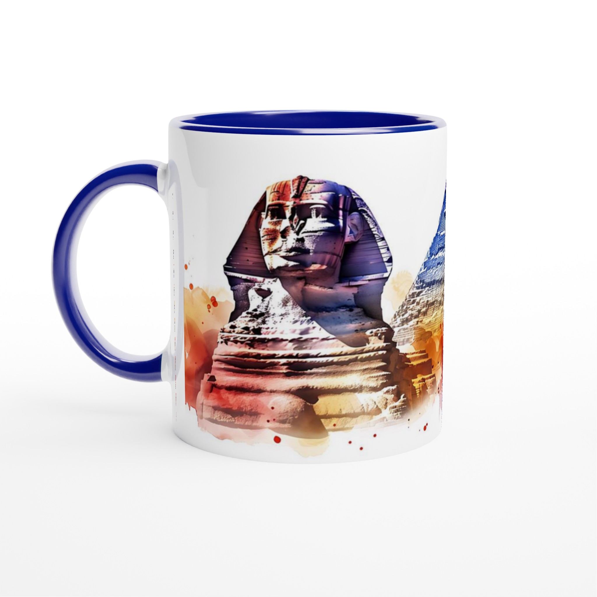 Egyptisk Akvarell Mugg - Sphinx & Pyramid Design i Levande Färgstänk 2 5c26ec2c-101d-4c11-b057-13f96ba9b019