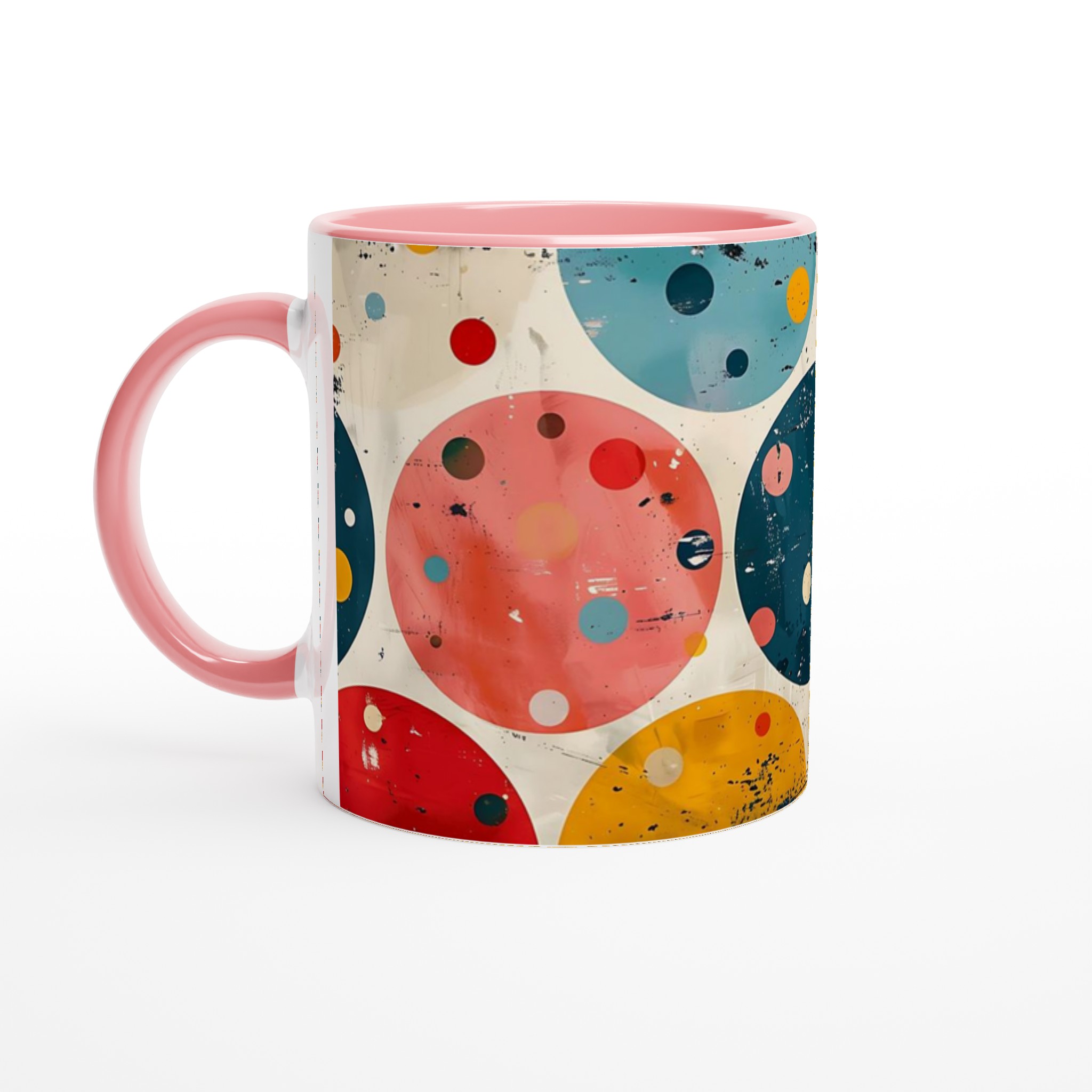 Retro Polka Dot Keramikmugg – Färgglad, Slitstark 11oz Kaffemugg i Ditt Val av 7 Livliga Färger 6 5c7398c4-d500-4f3f-b426-e1b12d550124