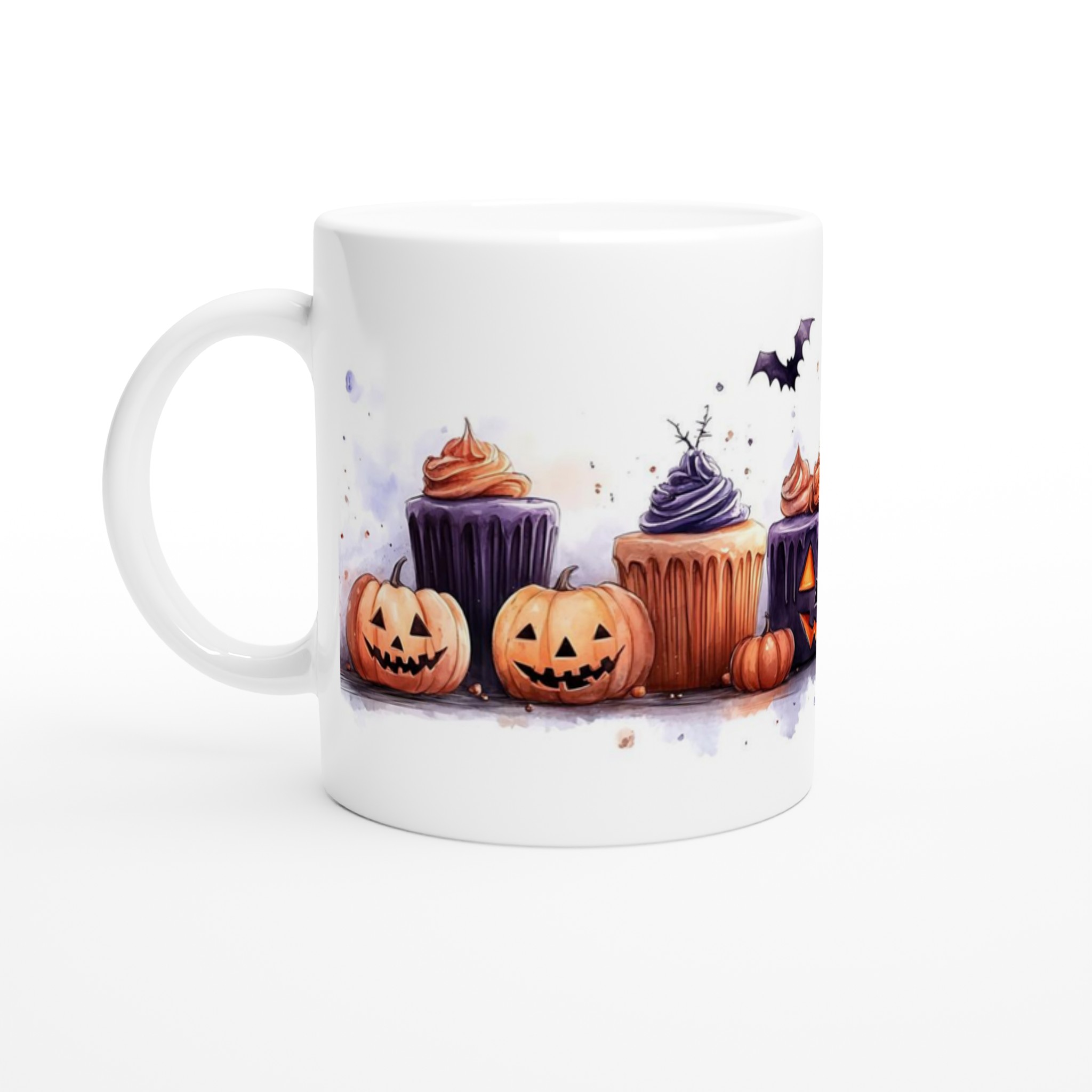 Mystisk Halloween: 11 oz Keramisk Mugg – Spöklika pumpor och fladdermöss på din favoritkopp! 1 5c764d84-3760-462a-960a-d3542014d505