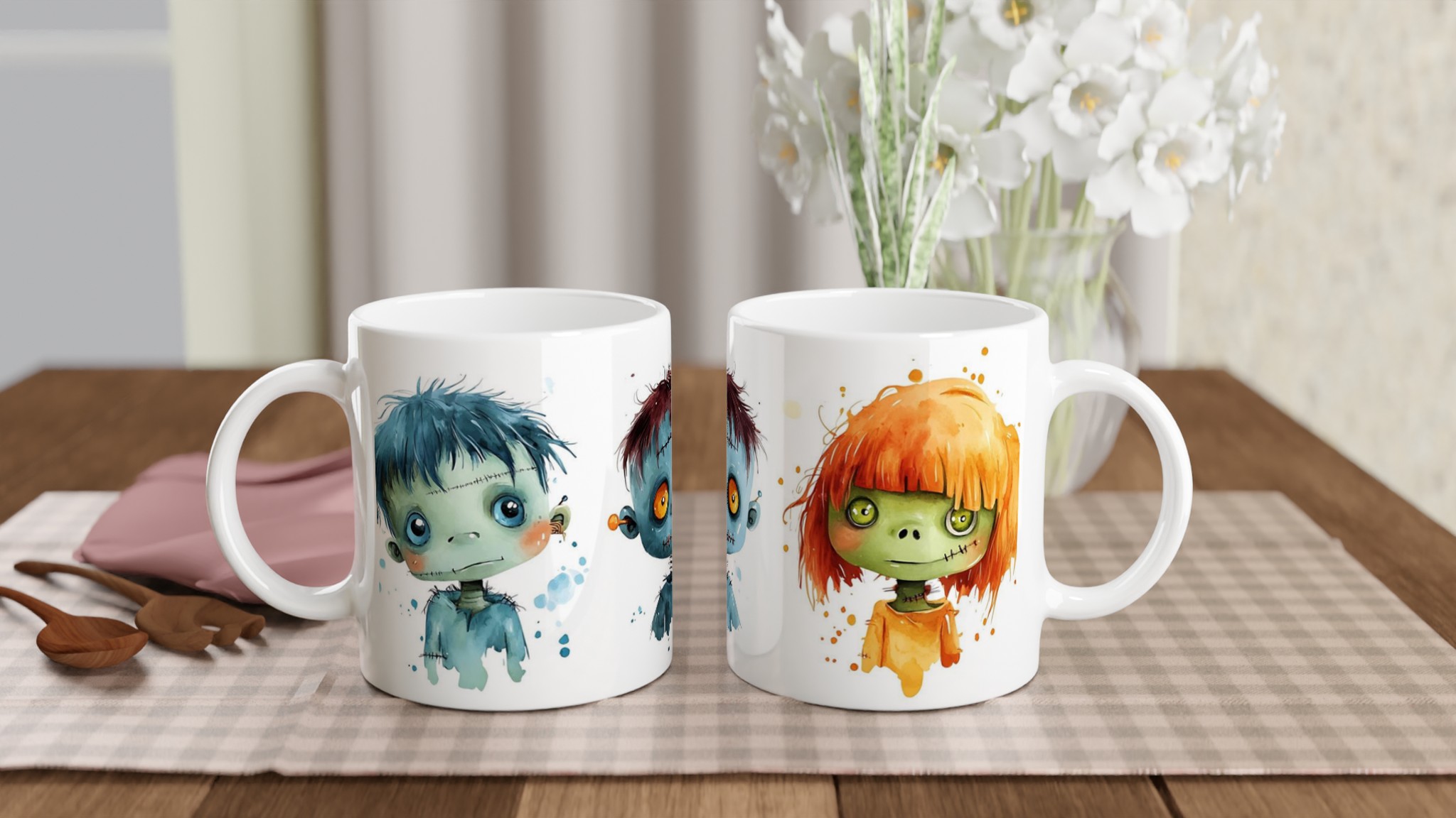 Söta Monster Vattenfärg 11oz Keramikmugg – En charmig detalj för din kaffepaus, välj bland flera färger! 10 5c8553ca-6517-4628-aecb-b79c53924cf6