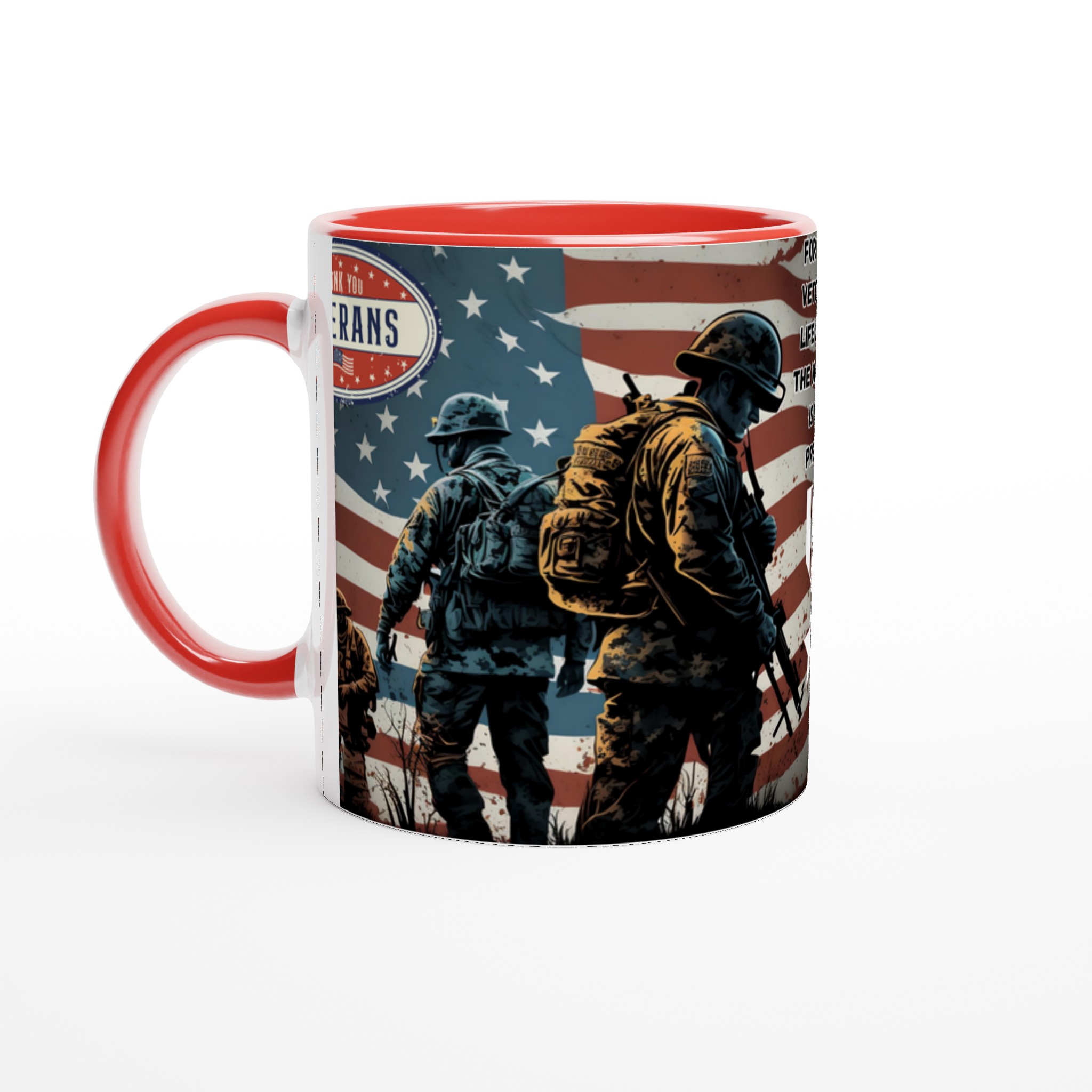 Vit 11oz keramisk mugg med patriotiskt veteranmotiv i flera färgval 5 5c908a44-a78f-48d7-a2e2-2516926d8f40