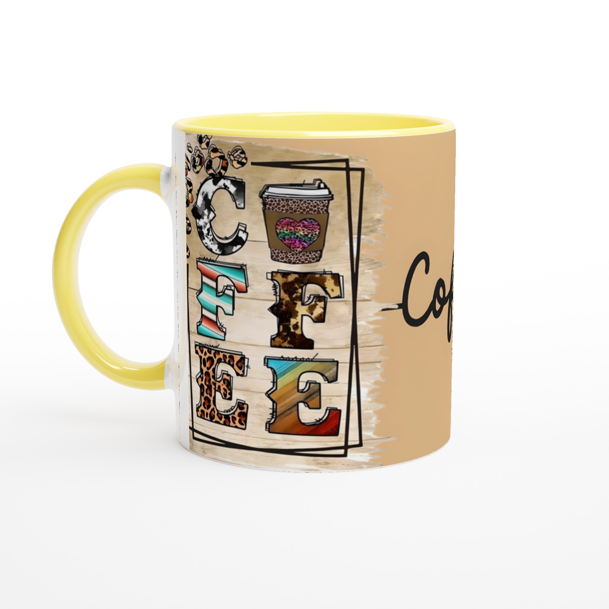 Färgstark 'COFFEE' Mugg – Leopardmönster & Rustik Charm i 11oz Keramik 3 5cc2f6a9-6ac5-47d2-a14c-ff6b728b43b9