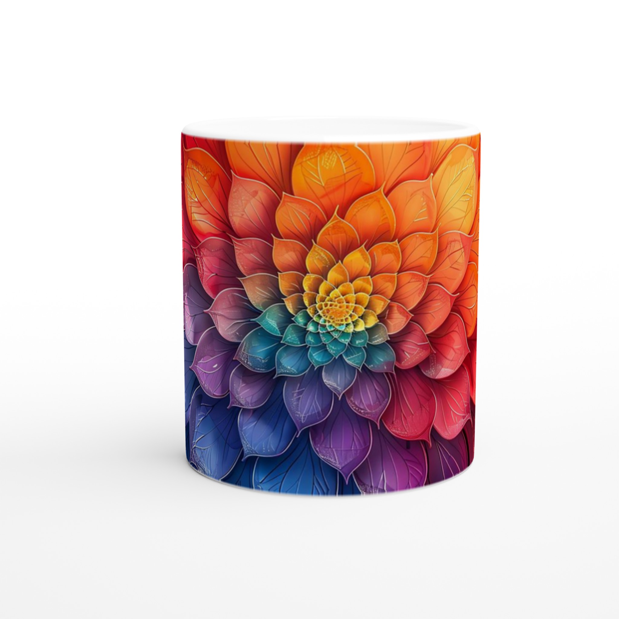 Färgsprakande Blommönster Mugg – 11oz Keramikmugg i ditt val av 7 livfulla färger 8 5cd6c92d-d67d-44d4-844b-0c49d54ff865