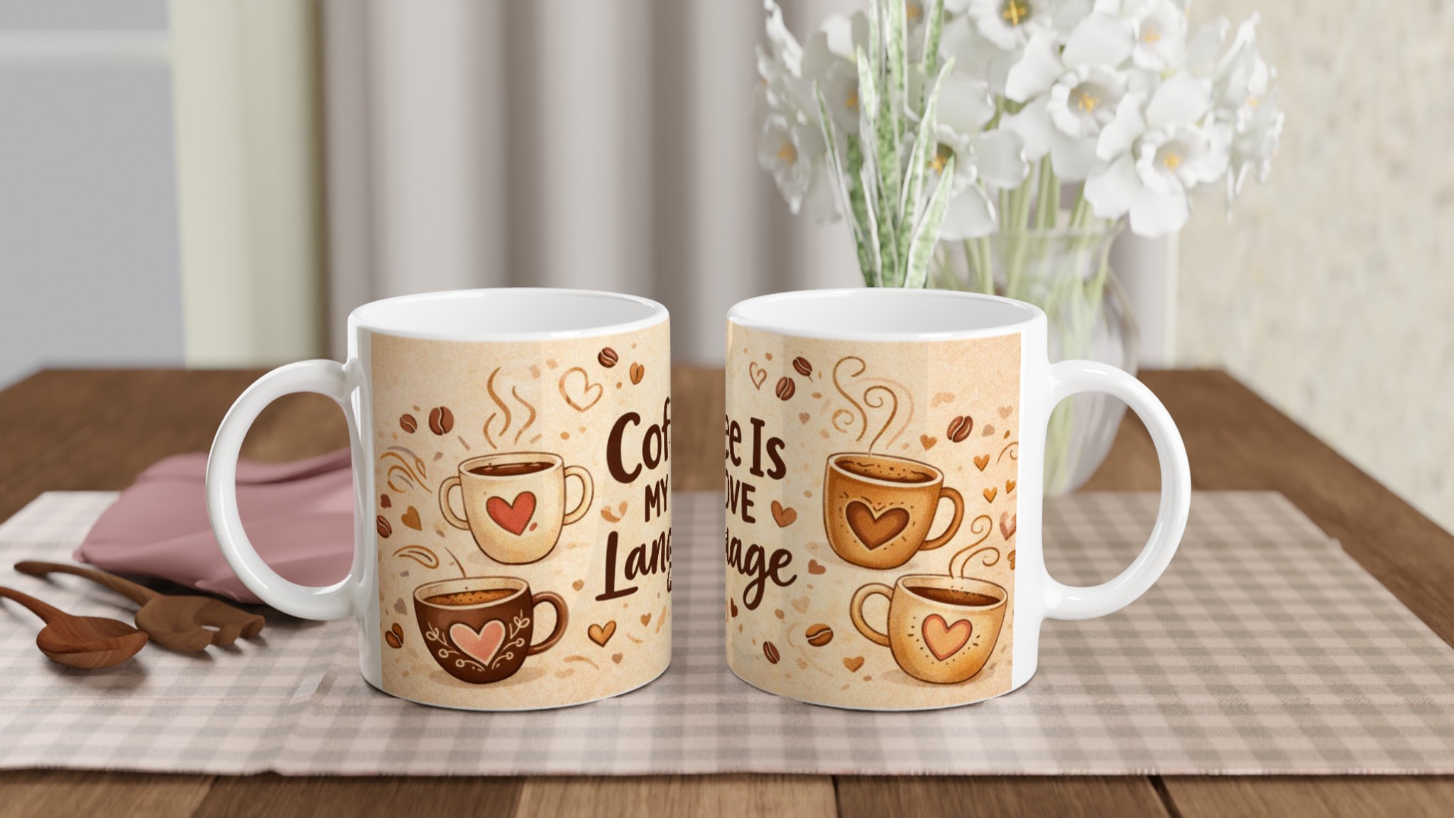 Vit 11oz keramisk mugg med kärleksfullt kaffemotiv – välj bland 7 charmiga färger 10 5ce1caef-7246-43da-af6d-412e7b15e7c8
