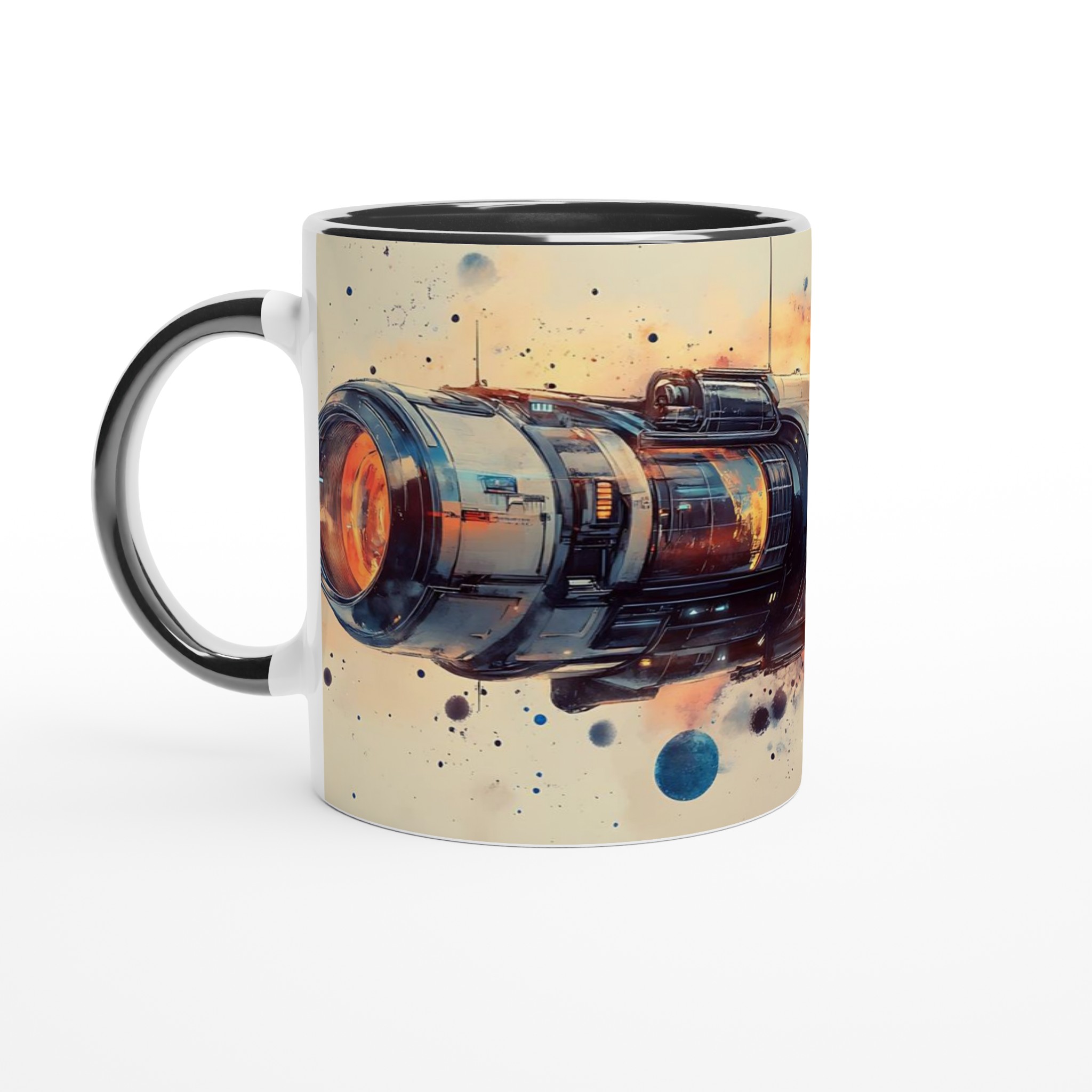 Kosmiskt Äventyr 11oz Keramikmugg - Rymdskeppsdesign med Valfri Färg för Sci-Fi-Fantasten 4 5d24bb43-0606-492b-a381-15f6e26f4b81