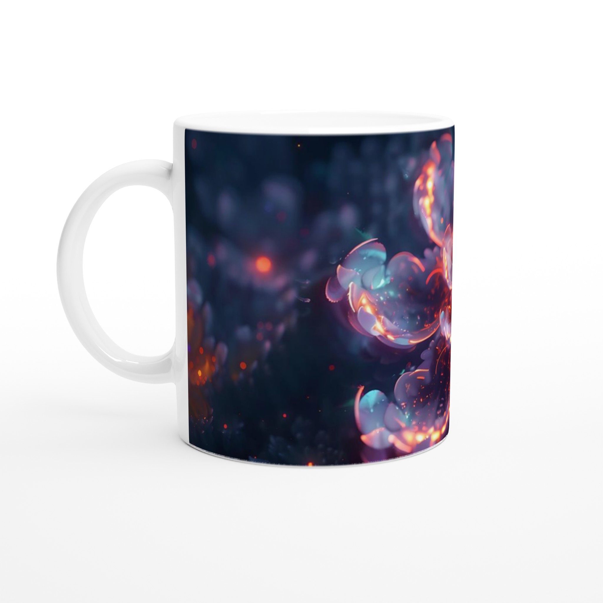 Abstrakt Neonblomma 11oz Keramisk Mugg – Lysande Design, Välj Din Färg! 1 5d75cca6-9410-4dda-b8ff-12444363a349