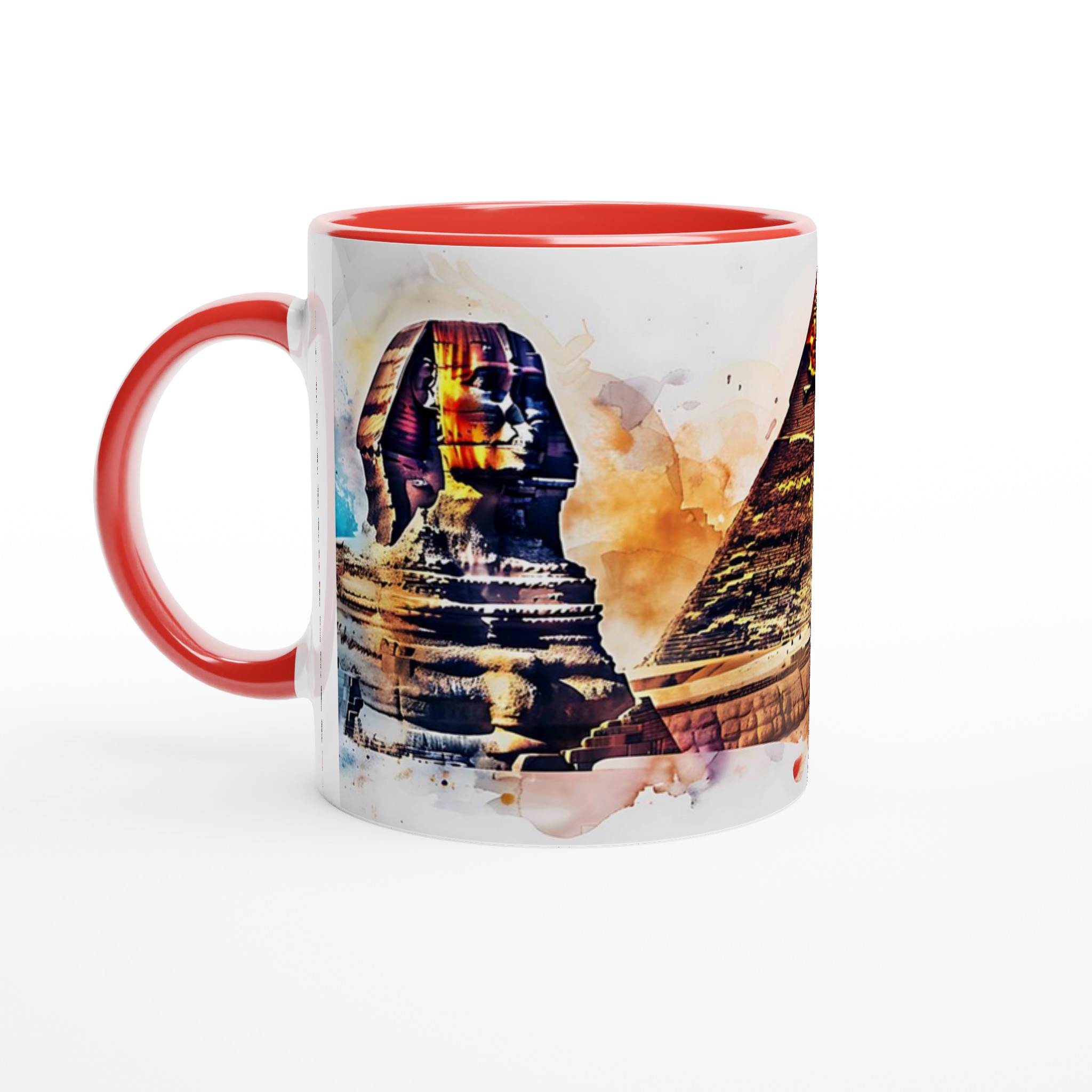 Egyptisk Akvarell Mugg - Mystisk Pyramider & Sfinxer Konst Mugg i Flera Färger 5 5dc1a23d-388e-4a4d-b26e-f122b06b34ff