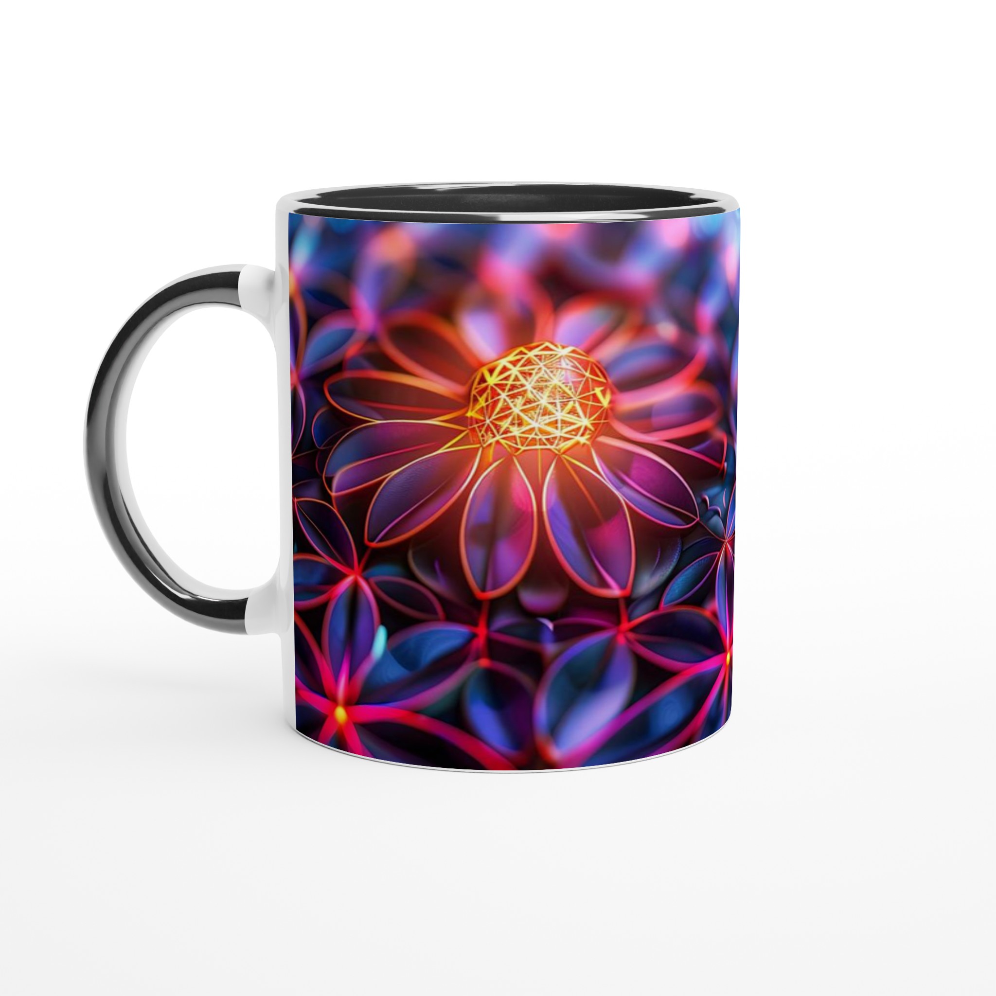 Abstrakt Fluorescerande Blommig 11oz Keramikmugg – Vibrerande Neon Konst för Din Dryck 4 5dddbe5e-bf84-4c09-9f39-fc12a4fa00e6
