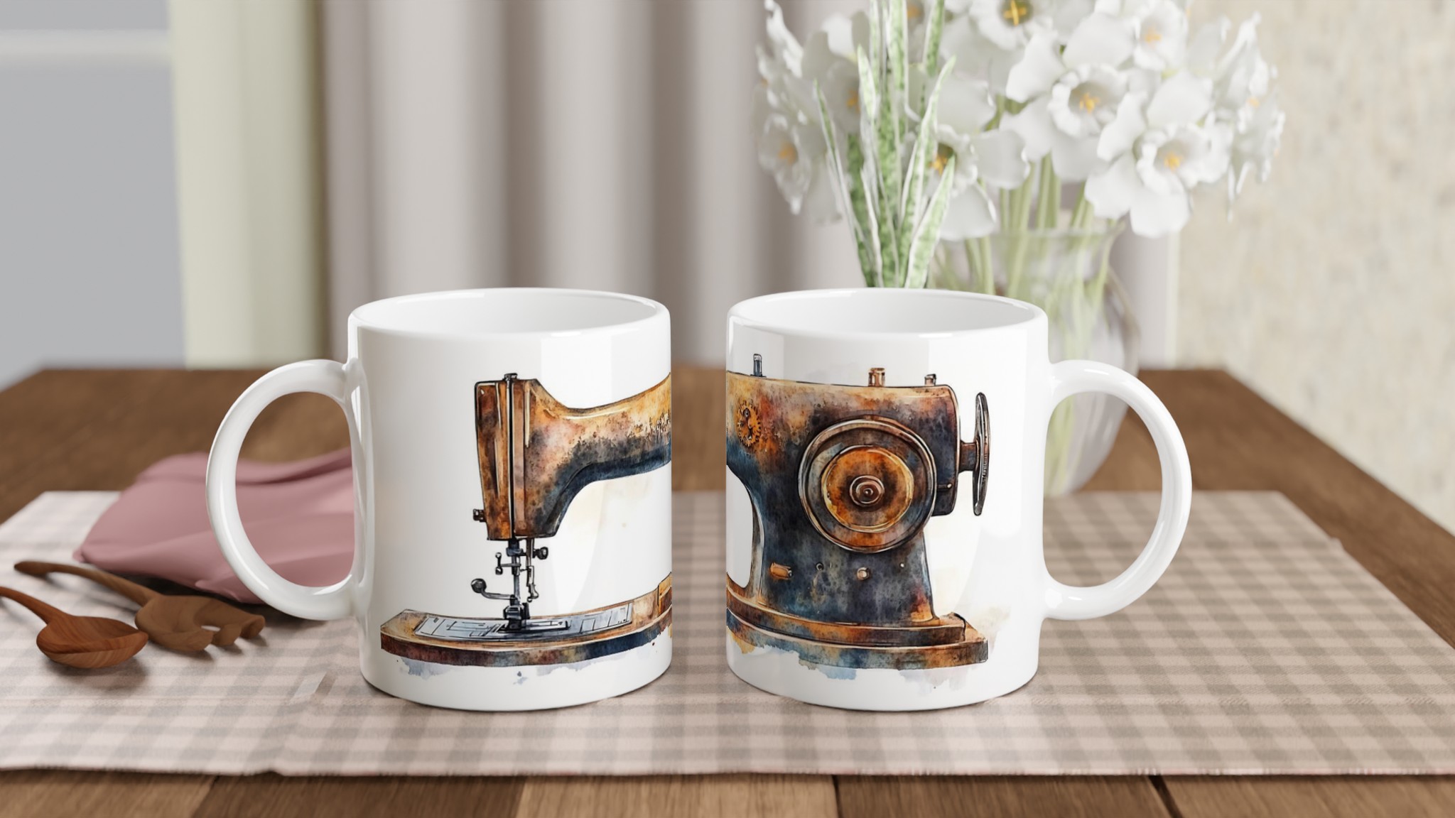 Vit 11oz keramisk mugg med vintage industrikänsla – välj bland sju livfulla färger 10 5df9690c-1c36-440b-9152-2bf3e18413e3