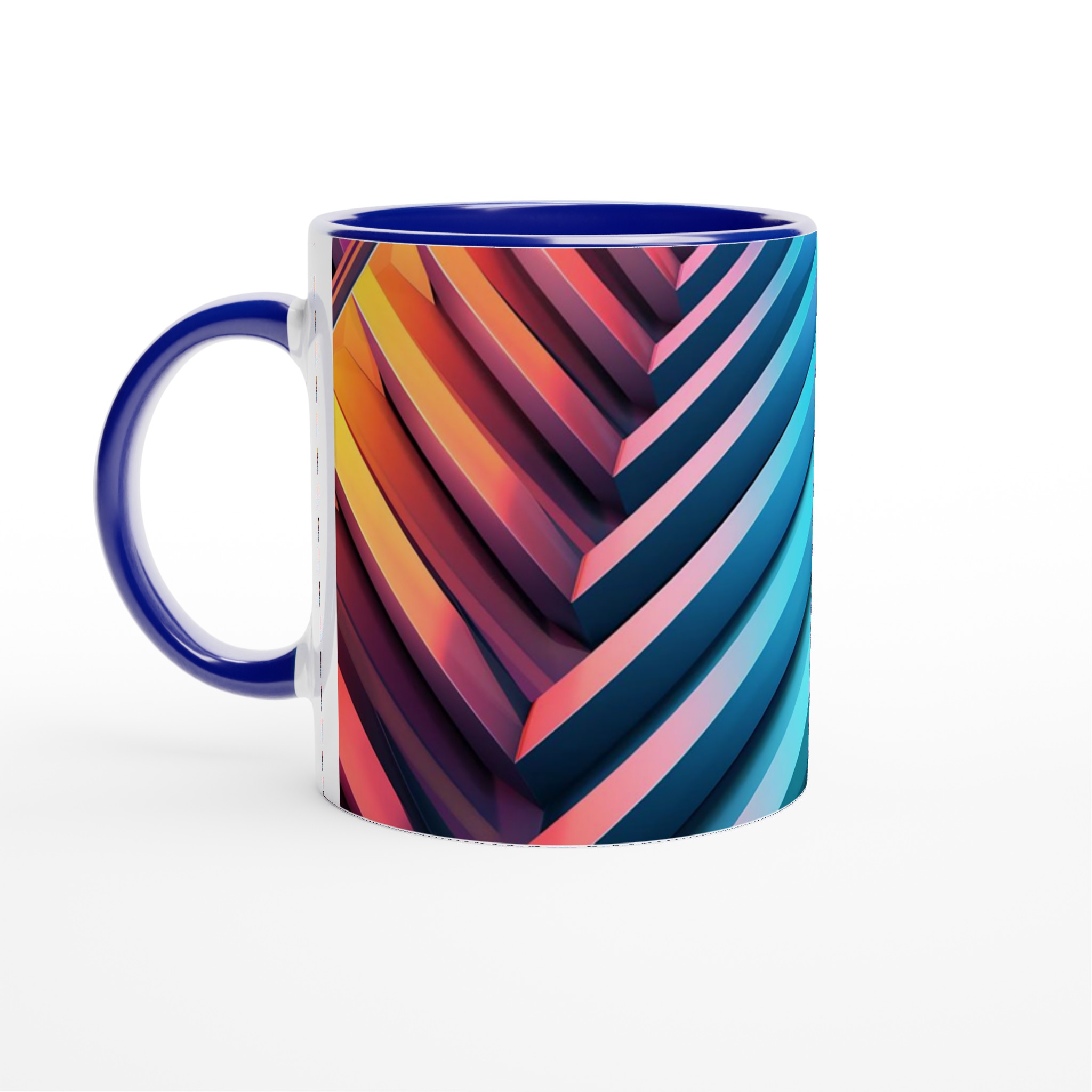 Abstrakt Chevron Mugg – 11oz Keramisk Kaffekopp i Levande Neonfärger, Perfekt för Den Moderna Vardagen 2 5e069103-8133-4f70-a189-3e280f10288b