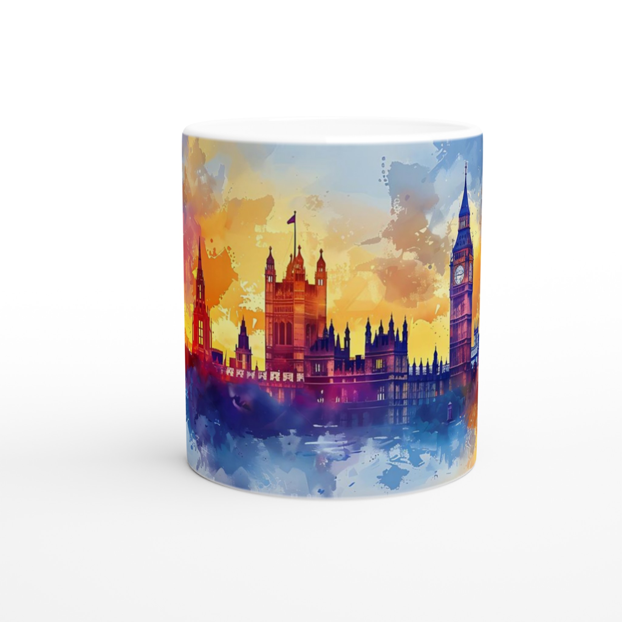 London Watercolor Skyline 11oz Keramisk Mugg - Välj bland flera livfulla färger 8 5e4843fd-3322-45e8-8031-cc27d2ae1a5d