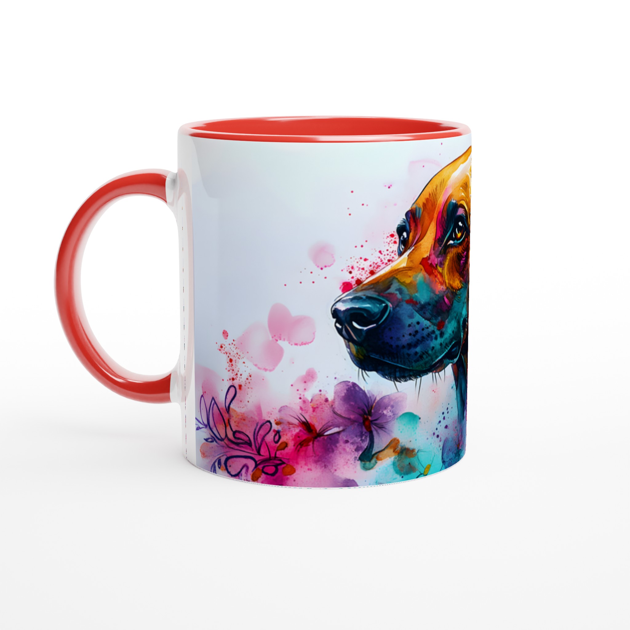 Konstnärlig Akvarellhundsmugg – 11oz Keramikmugg i Levande Färger 5 5e65b532-d94f-413f-91bf-27c6f5be616e