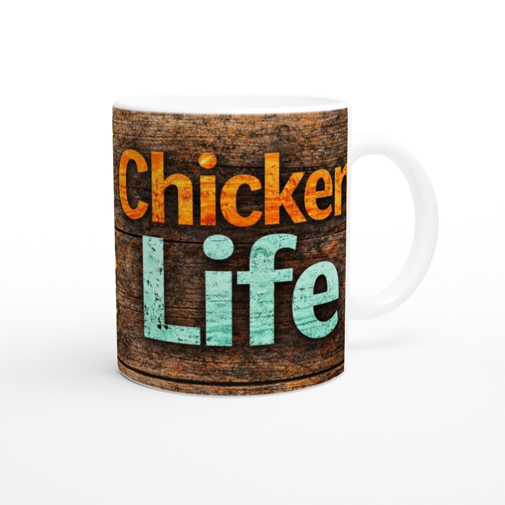 Vit 11oz keramisk mugg med färgstarkt Chicken Life-design i flera livfulla keramfärger 9 5ec4dd50-9442-496b-8c88-0a46a8796ebd