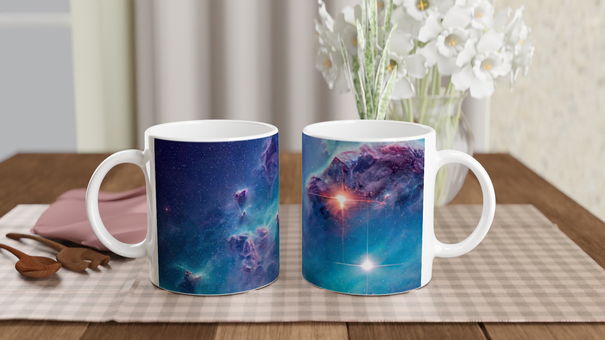 Vit 11oz keramisk mugg med stjärnhimmel - välj bland sju levande keramfärger 10 5ec7f794-c985-444b-83d3-bd5abecd5a12