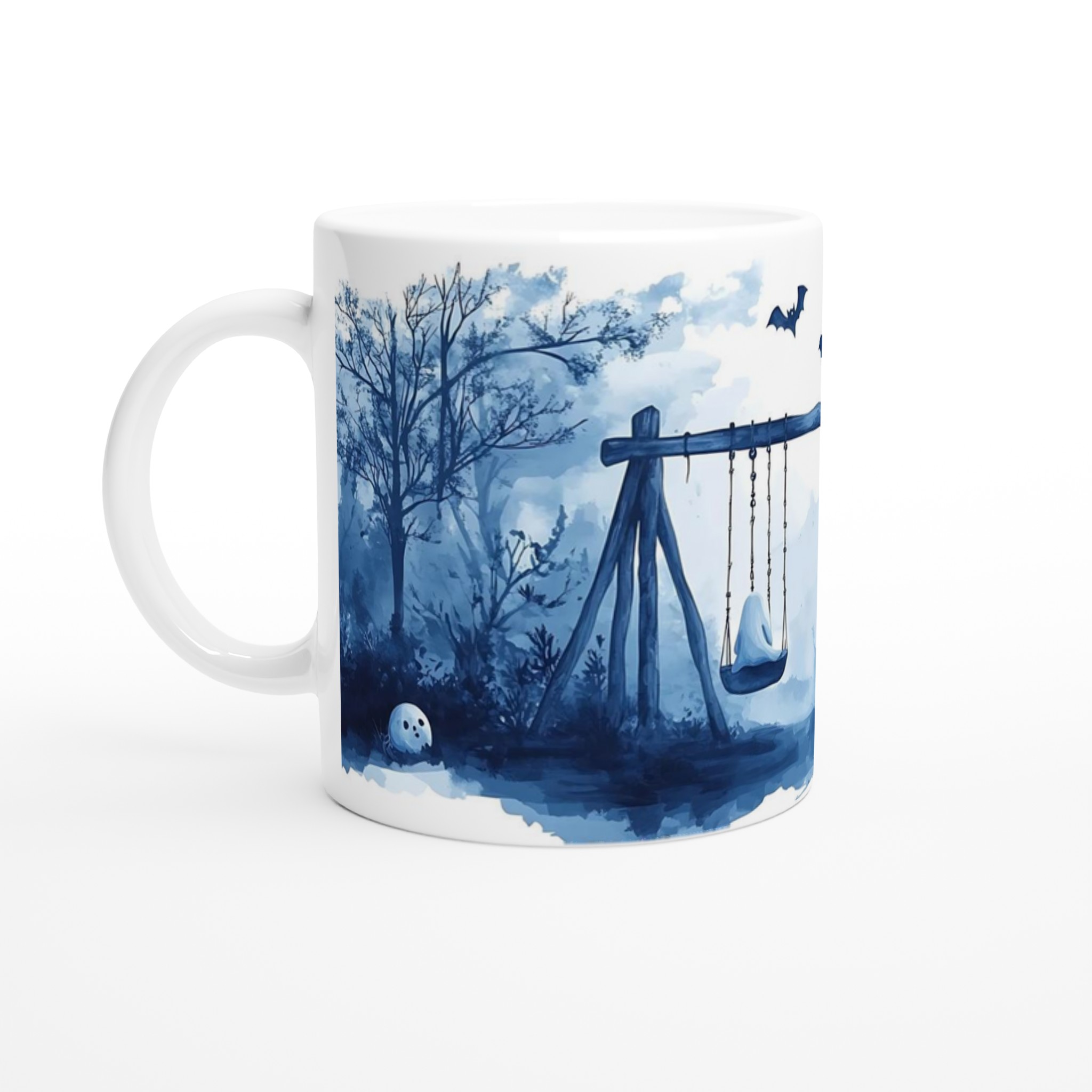 Mystisk Månesken Mugg – Spökliknande Motiv på 11oz Keramik, Välj Din Favoritfärg! 1 5ed1f555-d5c6-4c2e-867f-db70b49fa10f