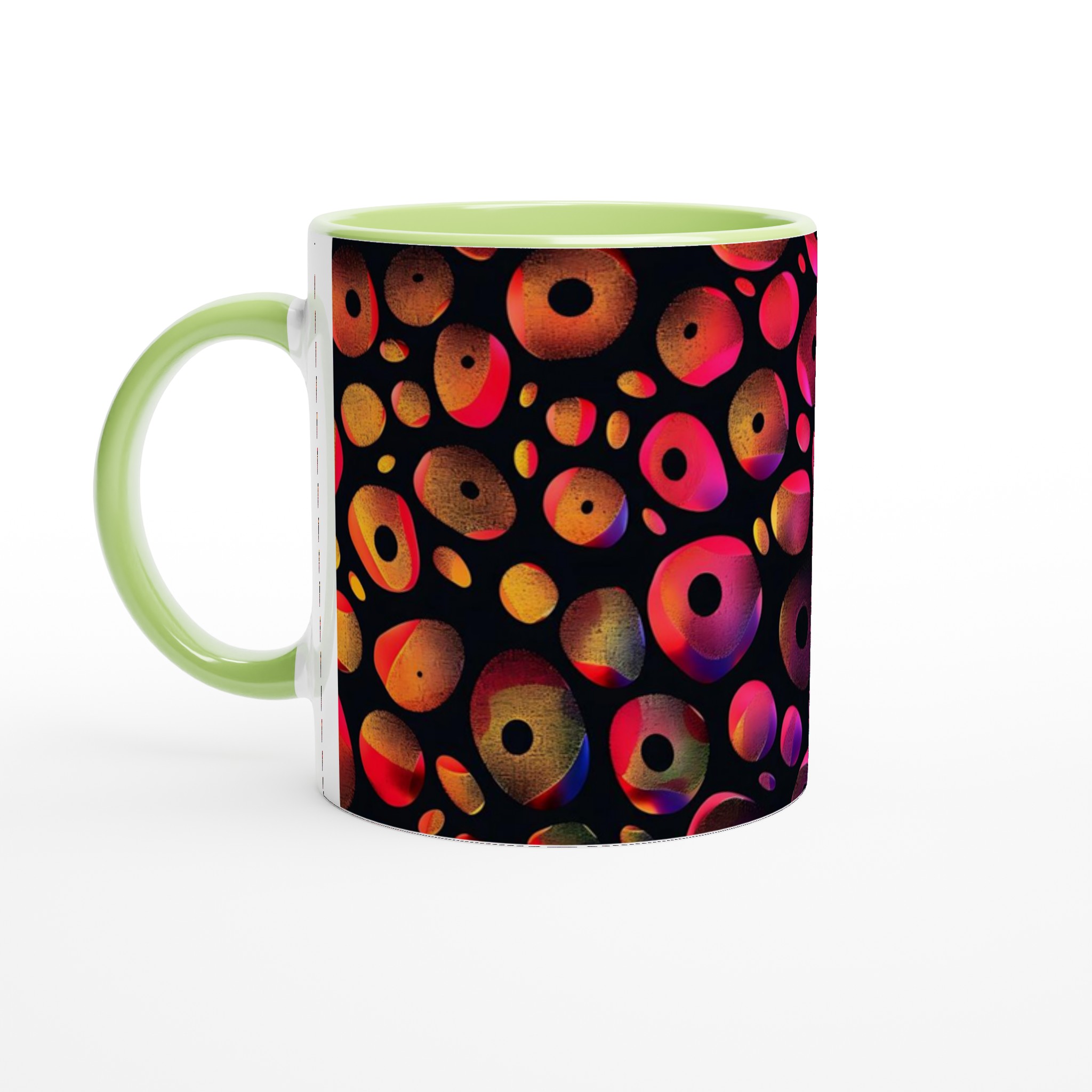 Abstrakt Neon Bubbel Keramikmugg - 11 oz Kaffemugg i Ditt Val av Färgstarka Nyanser 7 5f211c0c-521c-495f-88c7-fe249df2f2e0