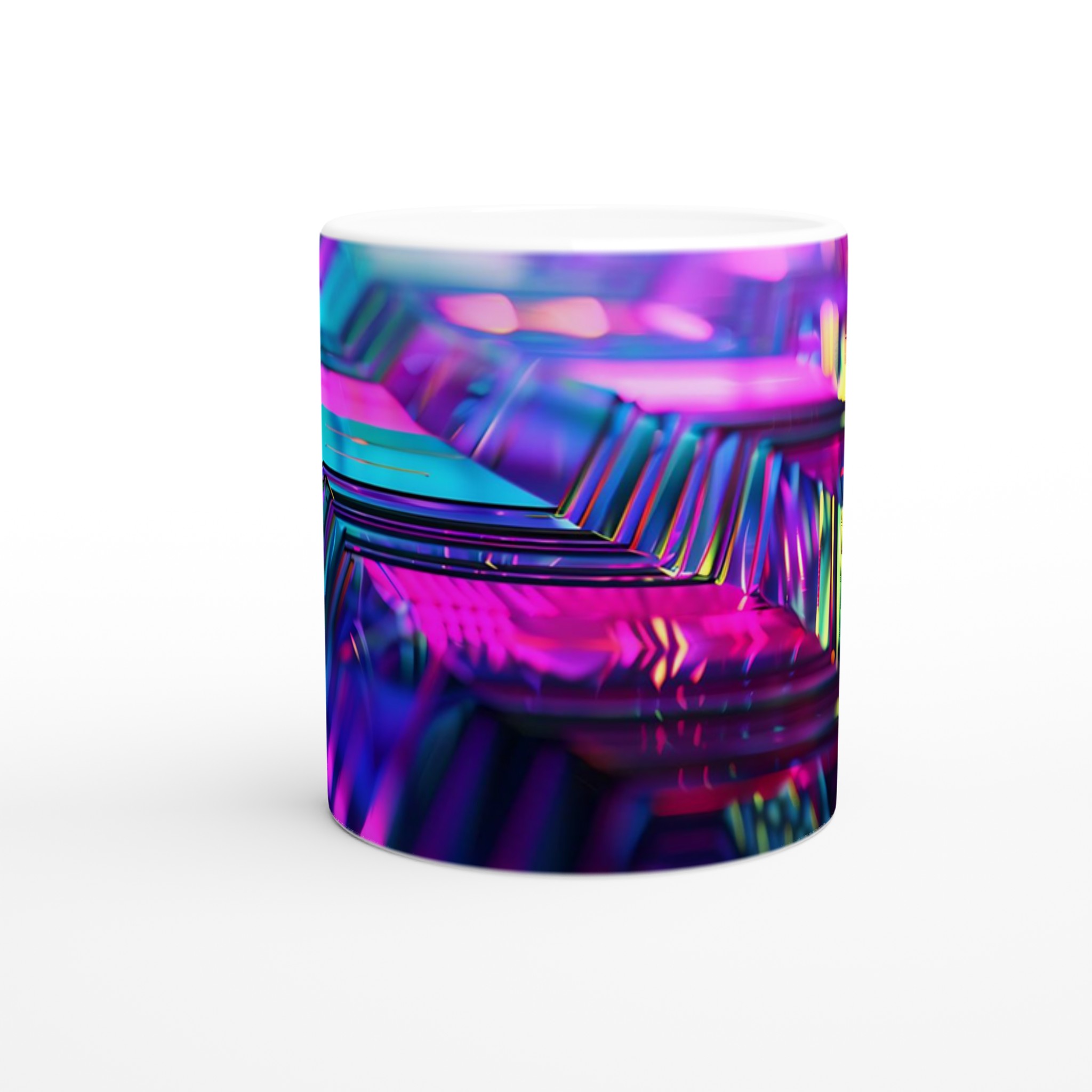 Neon Vågmönster 11oz Keramisk Mugg – Färgglad Abstrakt Design för Kaffe & Te i Flera Nyanser 8 5f217d99-1982-46f4-8b58-8b7cbc192ef3