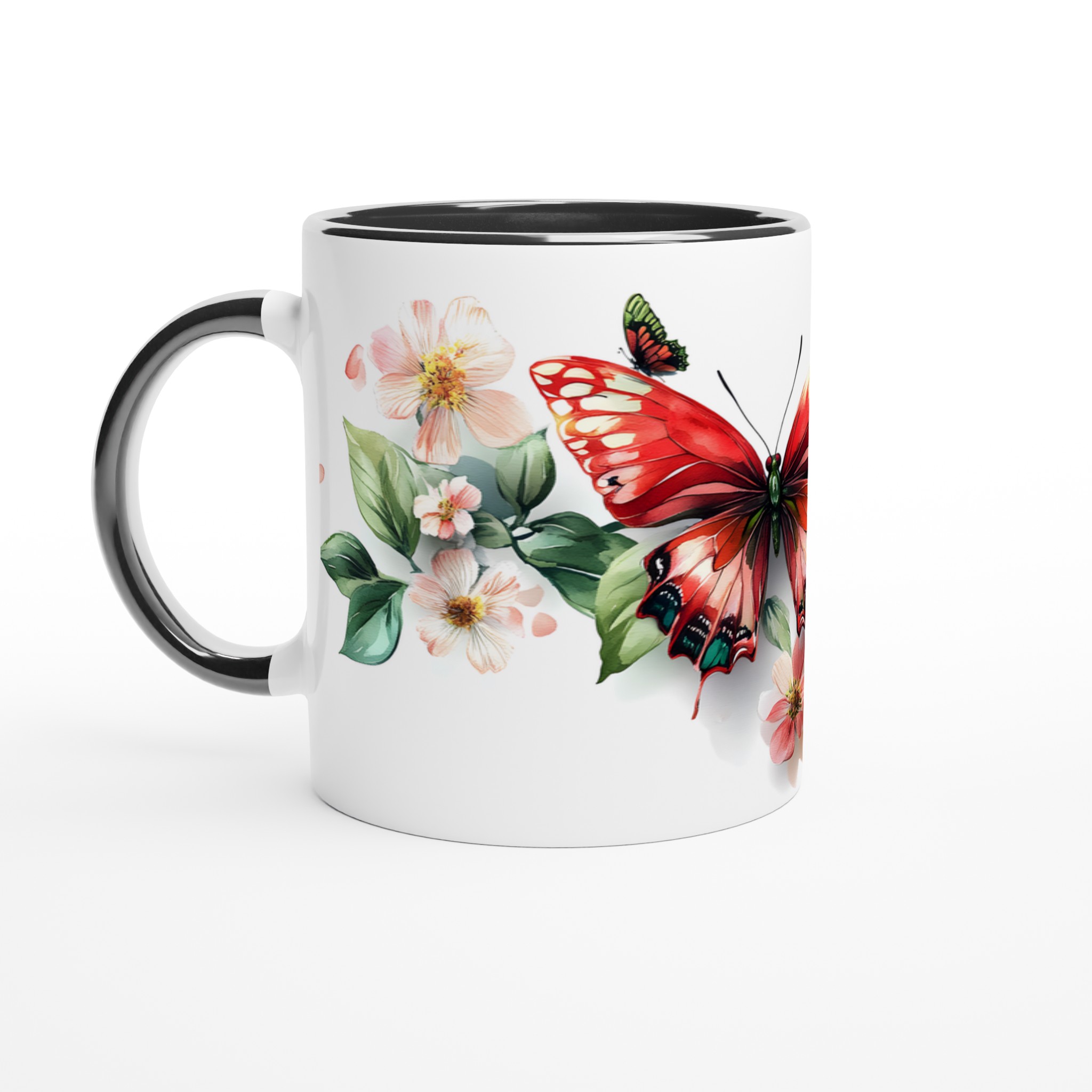 Fjärilsdrömmar: Färgstark 11oz Keramisk Mugg med Blommor & Fjärilar – Välj din Favoritfärg! 4 5f278054-1aa4-40cc-bfc8-264e2bfc92c9