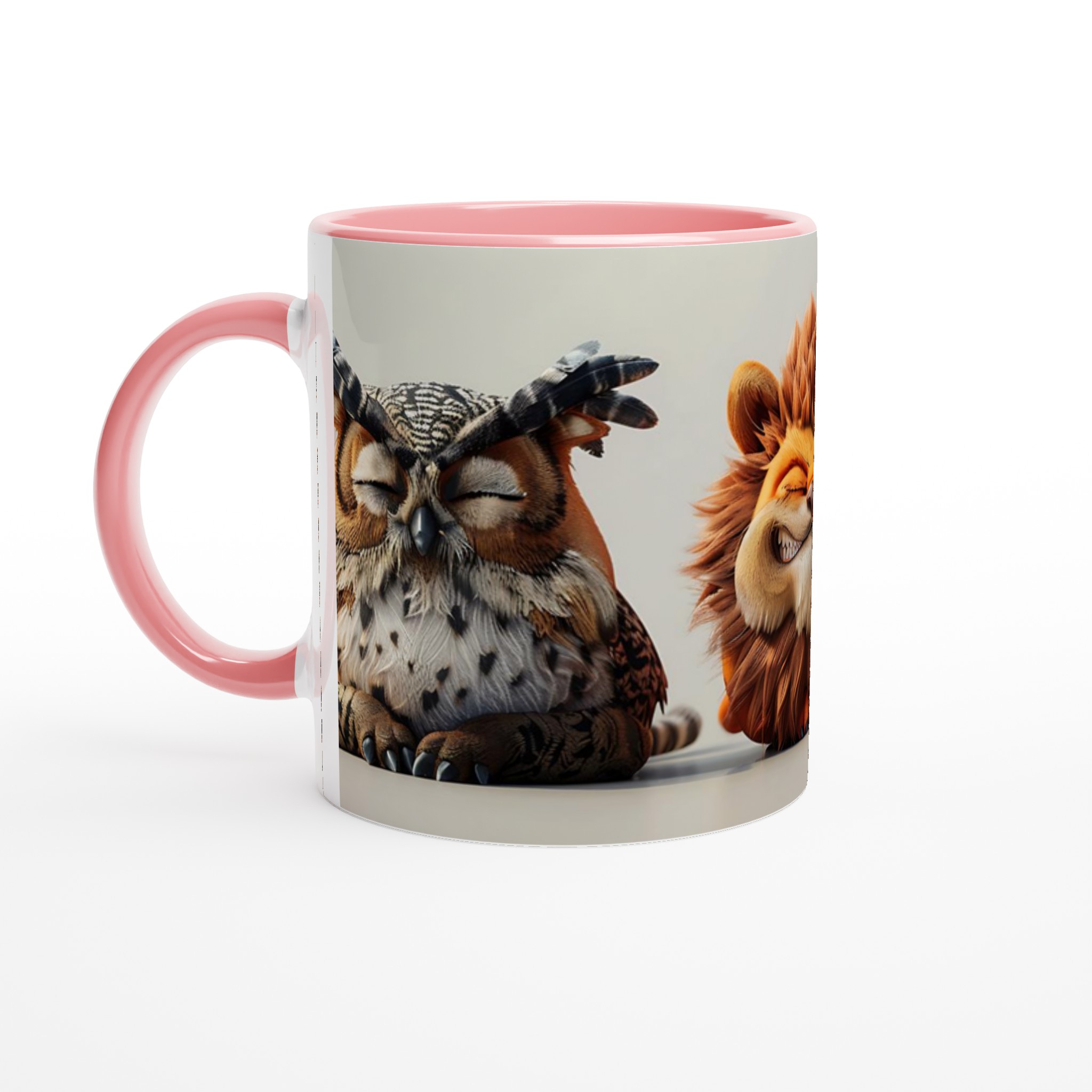 Humoristisk Djurmugg - Söta & Glada Vänner (Uggla, Lejon, Tiger) – 11oz Keramisk Mugg i Valfri Färg 6 5f339d1e-0110-4061-a61f-6ae65ea79c95