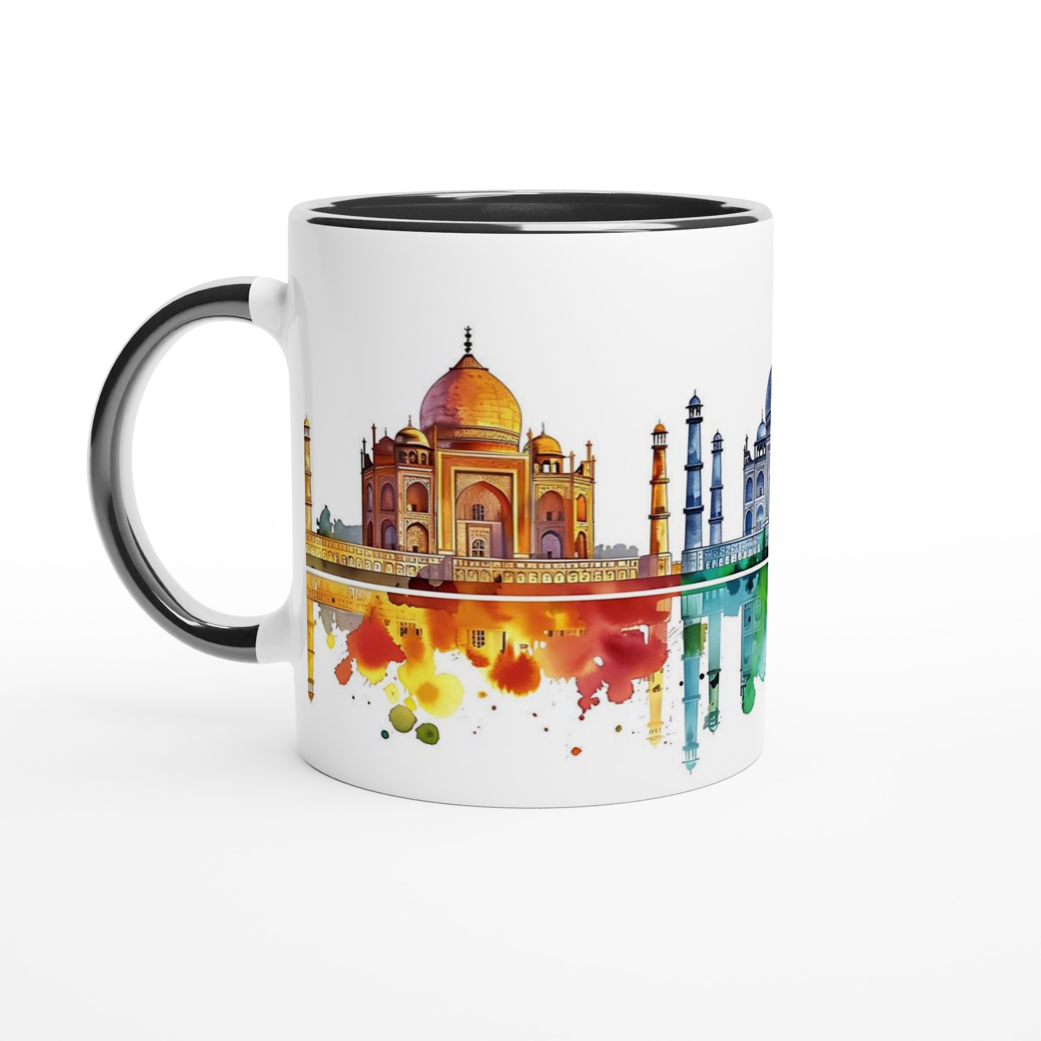 Taj Mahal Horizon: Akvarellmugg med Levande Färgstänk – Välj Din Favoritfärg 4 5f3aaee2-cb9a-411c-9a80-b1c451298e61