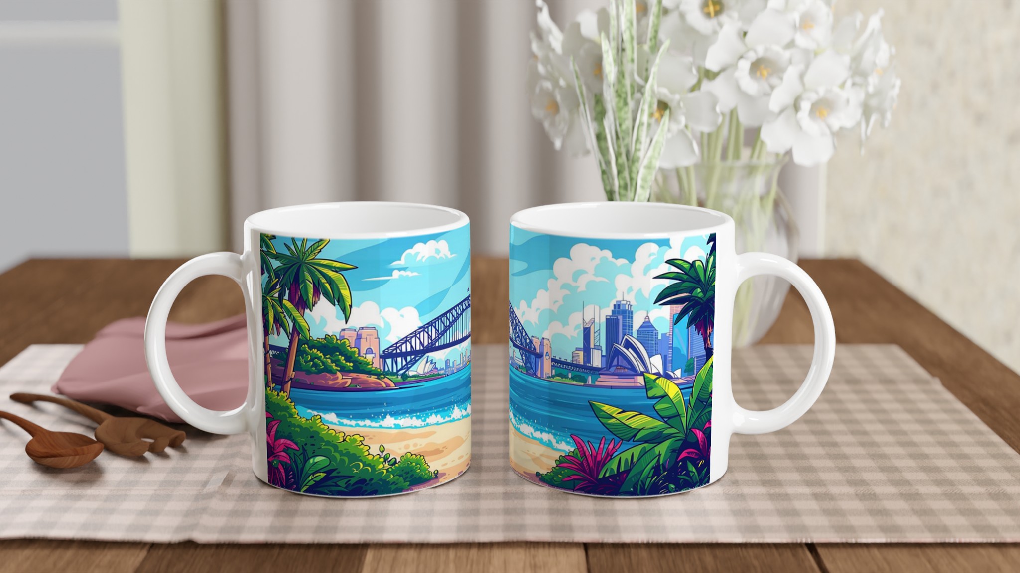 Sydney Harbor Bliss: Vibrerande keramikmugg i ditt val av färger – 11 oz 11 5f6367bf-3d6a-4f03-be3d-37022947ce6f