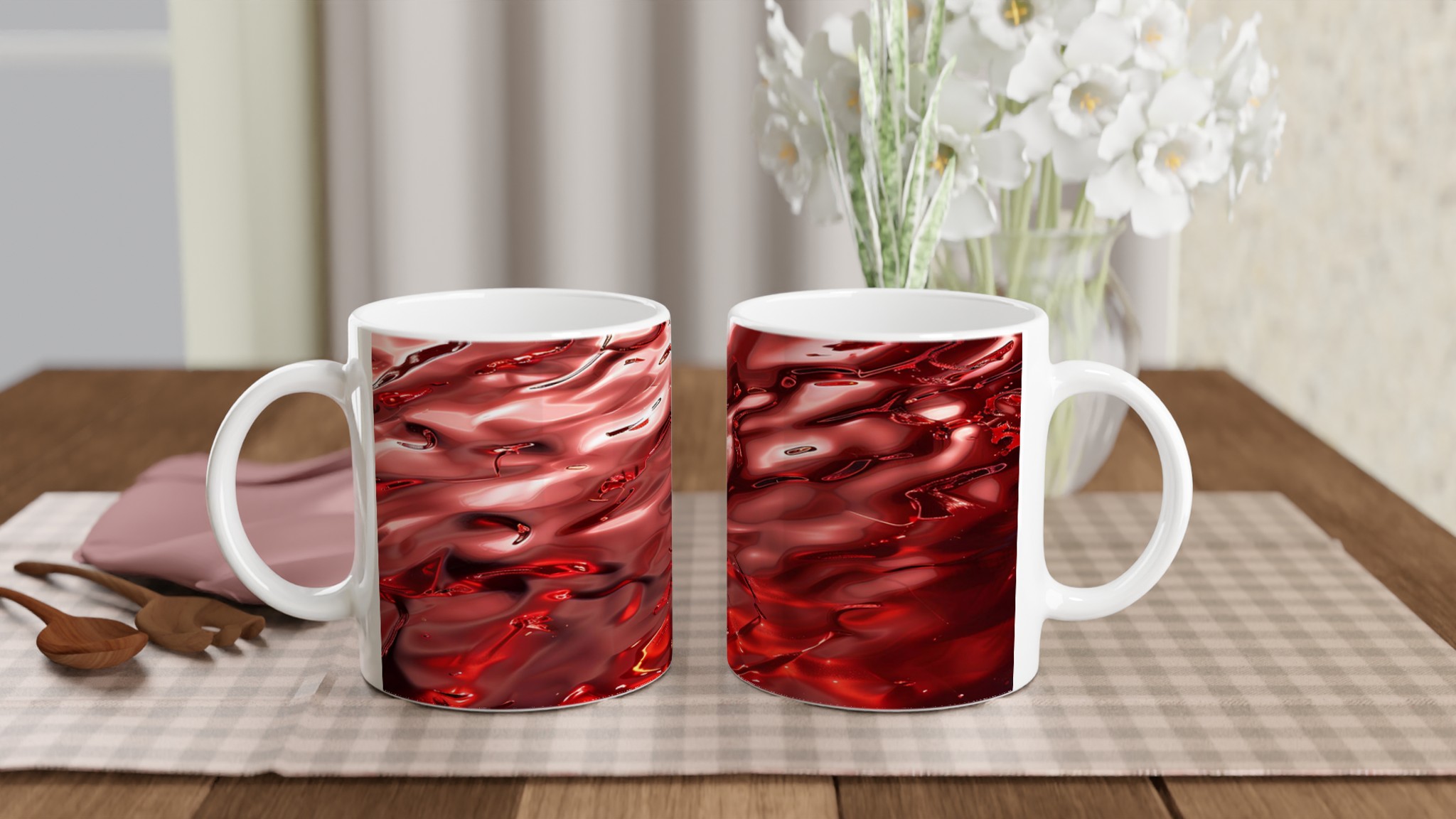 Abstrakt Röd Känsla 11oz Keramisk Mugg – Ge Din Kaffestund En Konstnärlig Touch, Välj Din Färg! 10 5f65c6a0-9396-4abd-8385-2acc2d0bba75