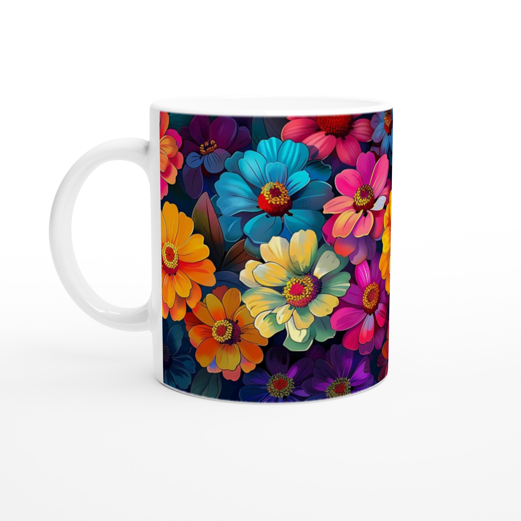 Färgexplosion: 11oz Keramikmugg – Blommig Design i Levande Nyanser för En Pigg Start på Dagen 1 5f70b803-efc7-4868-ac1c-e282fb20ba96