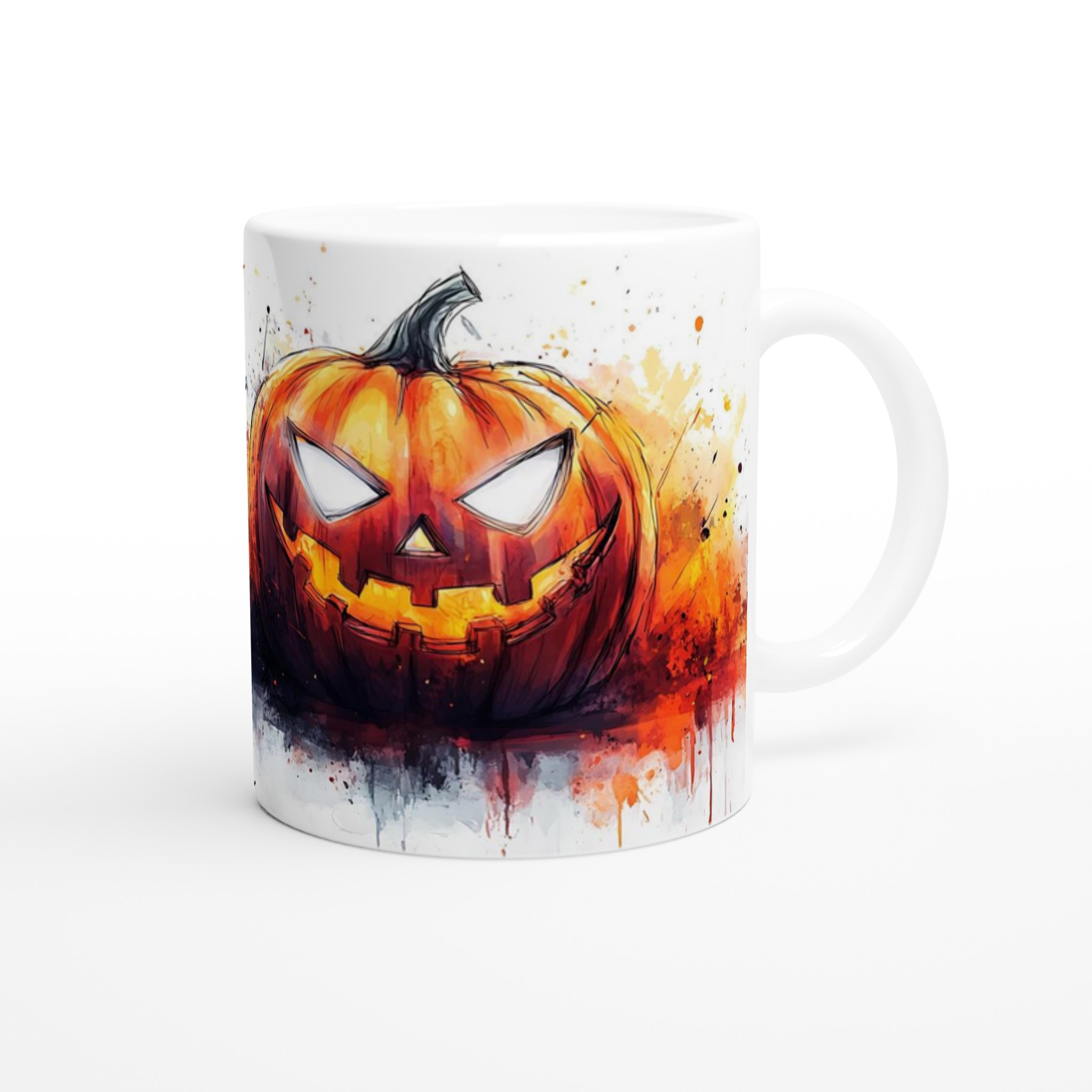 Spooky Pumpa Keramisk Mugg – Halloween Akvarell Konst 11oz Kaffemugg i ditt val av färg 9 5f857c26-a24e-4115-bbab-bac41430221a